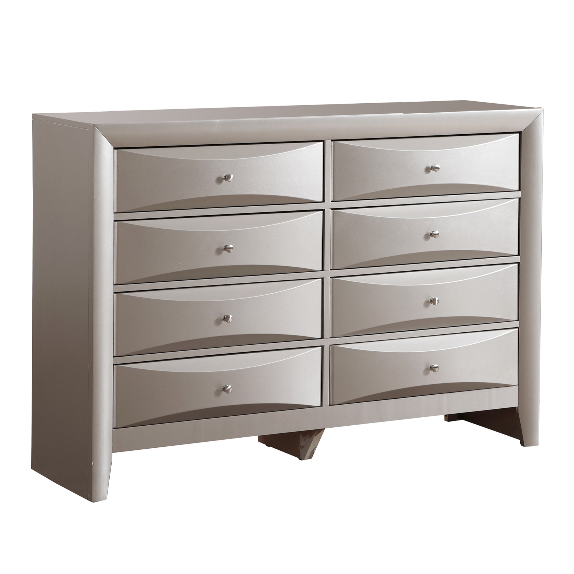 Passion Furniture  Marilla 8-Drawer Silver Champagne Dresser - 41 x 59 x 17 in.