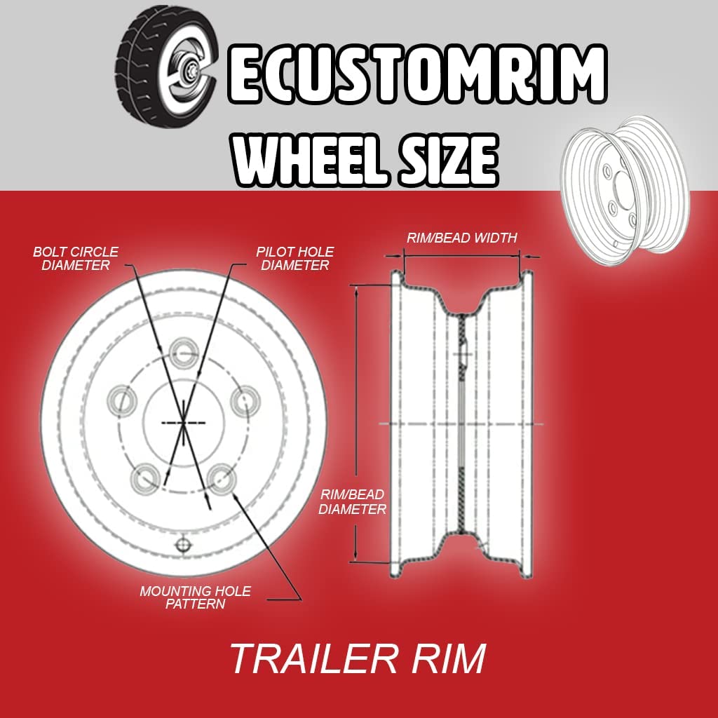 ST175/80R13 GlobalTrax Trailer Tire LRC on 5 Bolt White Mod Wheel