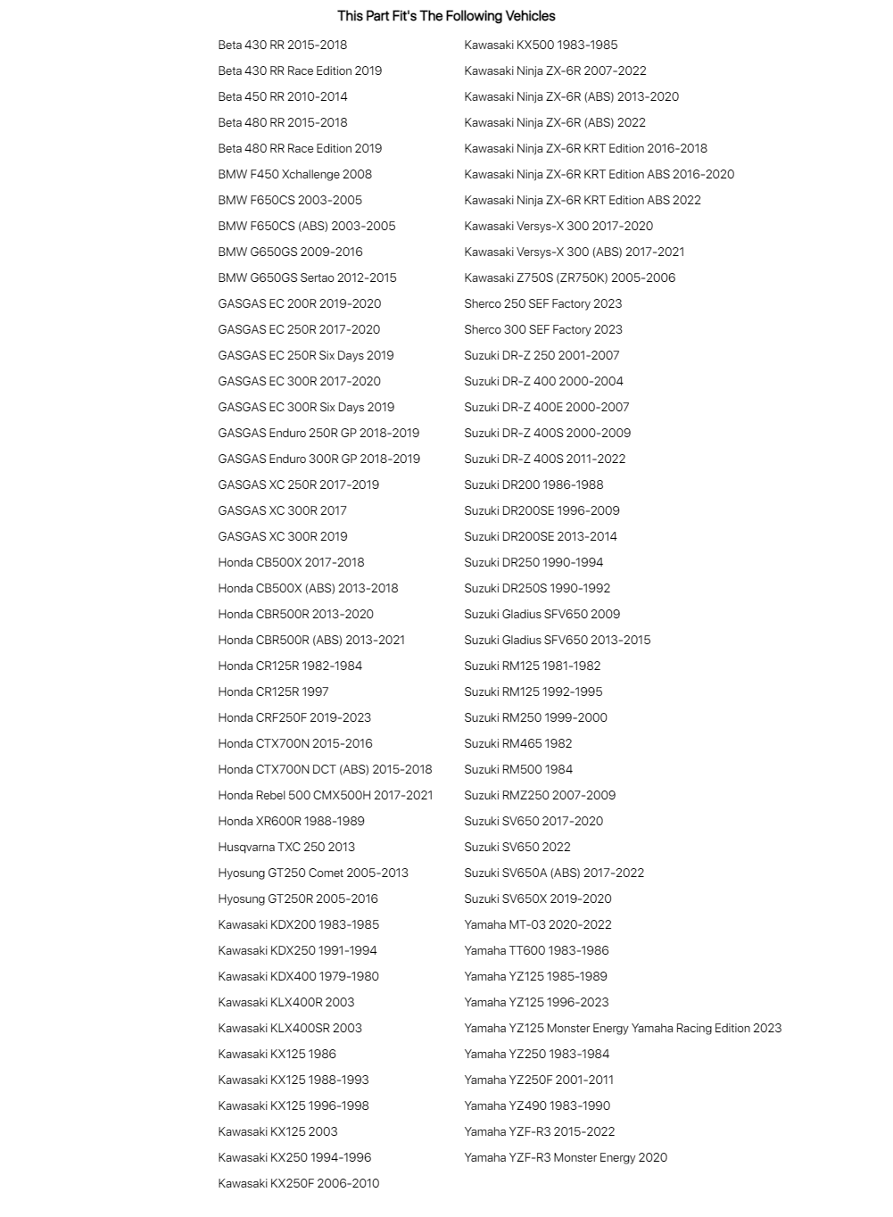 Primary Drive 520 ORH X-Ring Chain 520x112 For KAWASAKI KDX200 1983-1985