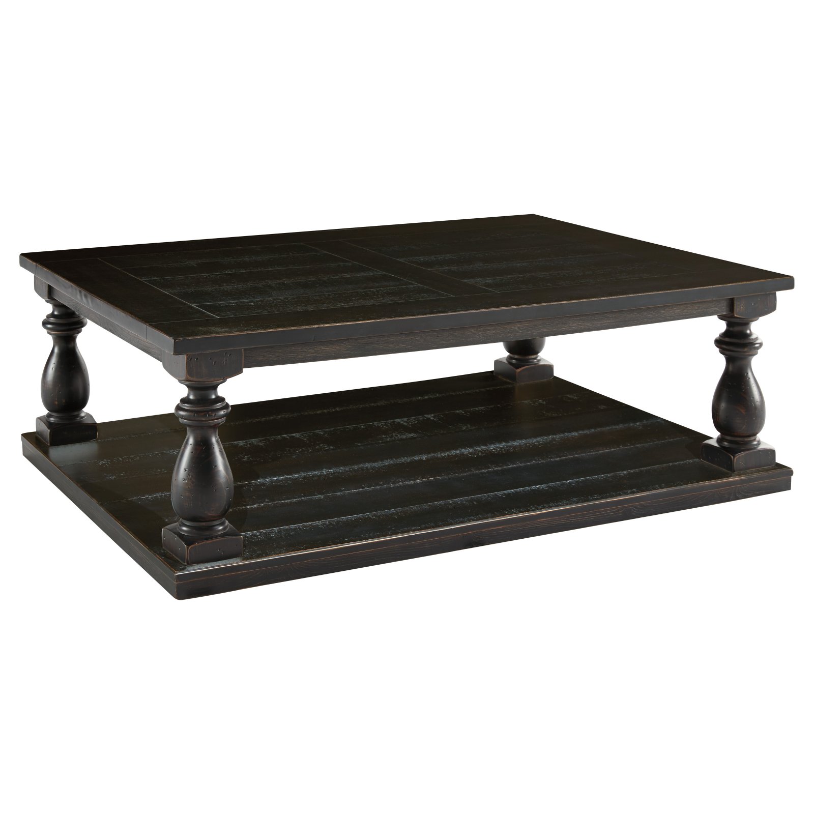 Ashley Furniture Mallacar Rectangular Wood Coffee Table in Black