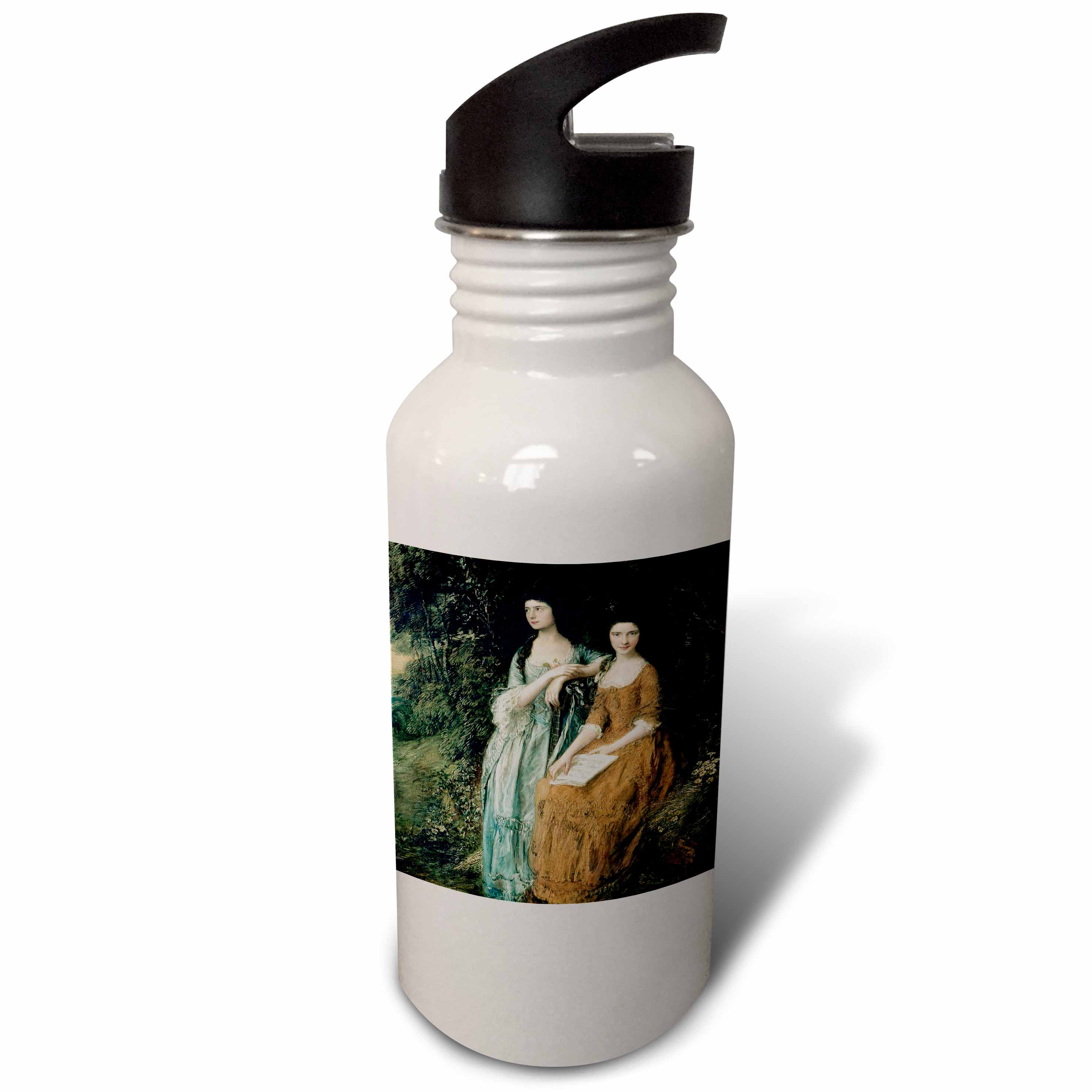 The Linley Sisters by Thomas Gainsborough, Two Women with Music Book 21 oz Sports Water Bottle wb-171339-1