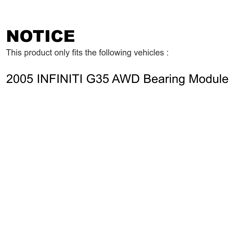 Transit Auto - Front Wheel Bearing With Coated Disc Brake Rotors And Ceramic Pads Kit For 2005 INFINITI G35 AWD Module KBB-106087