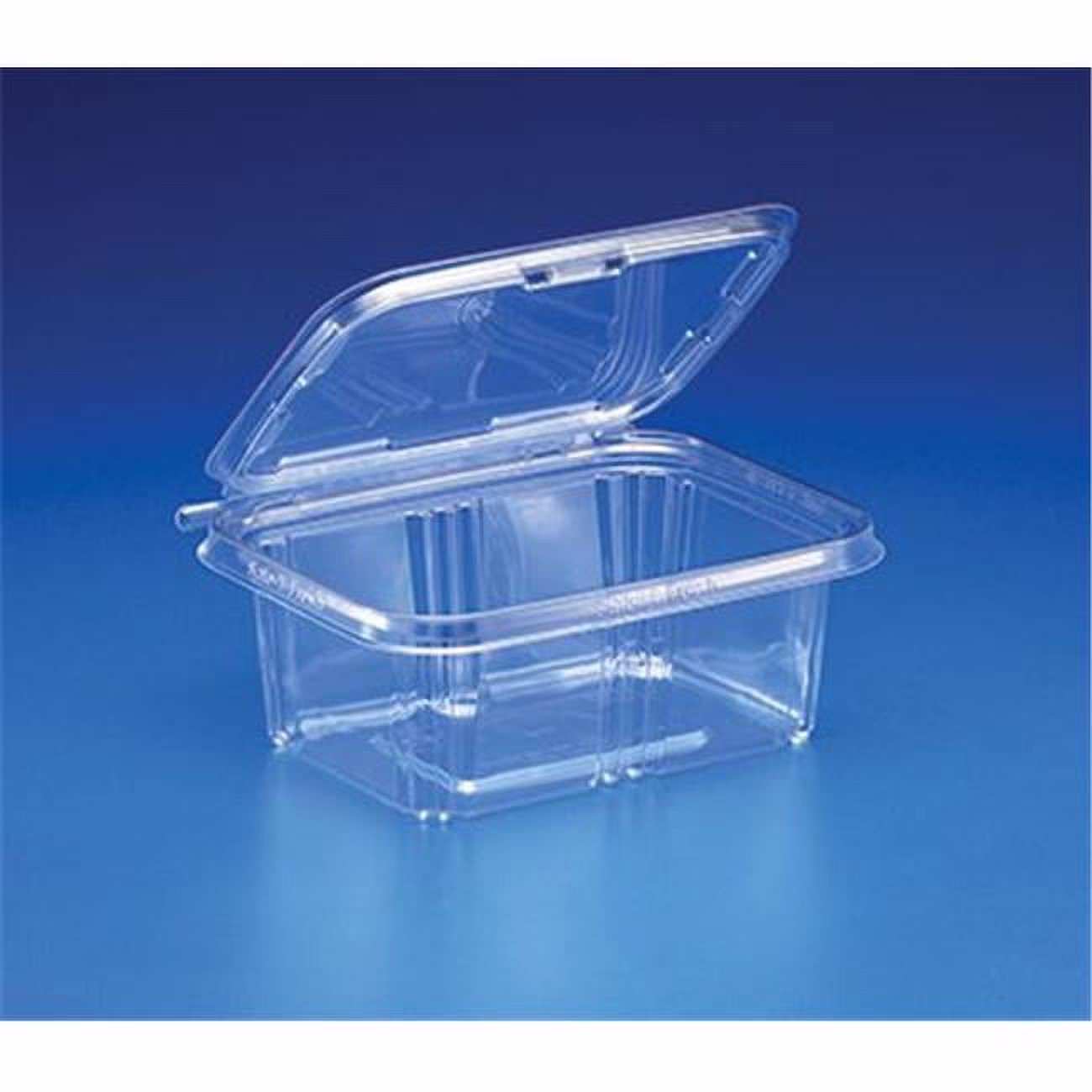 Inline Plastics Safe-T-Fresh 32 oz. Clear Polyethylene Tamper Resistant Hinged Square Food Container | 200/Case