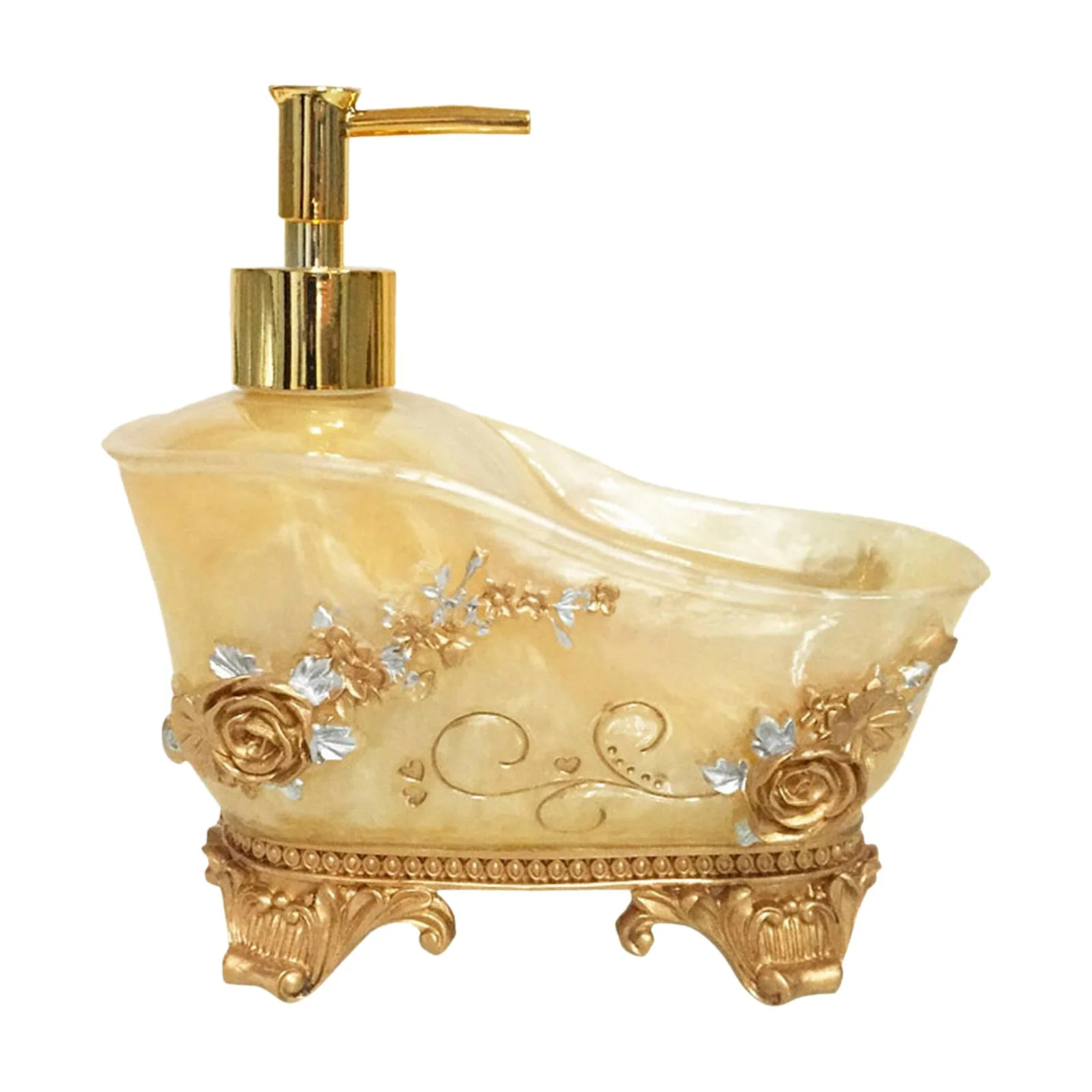 Liquid Soap Dispenser Resin 1Pcs Pump Lotion for Bathroom Wash Room Tabletop Yellow