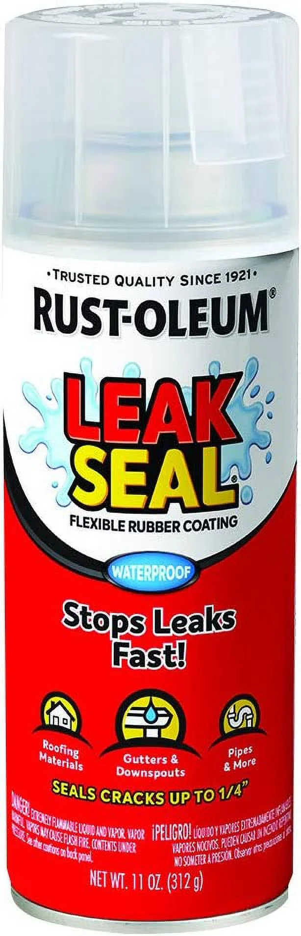 Rust-Oleum 265495 Leakseal Clear Flexible Rubber Coating 12 Ounce Spray