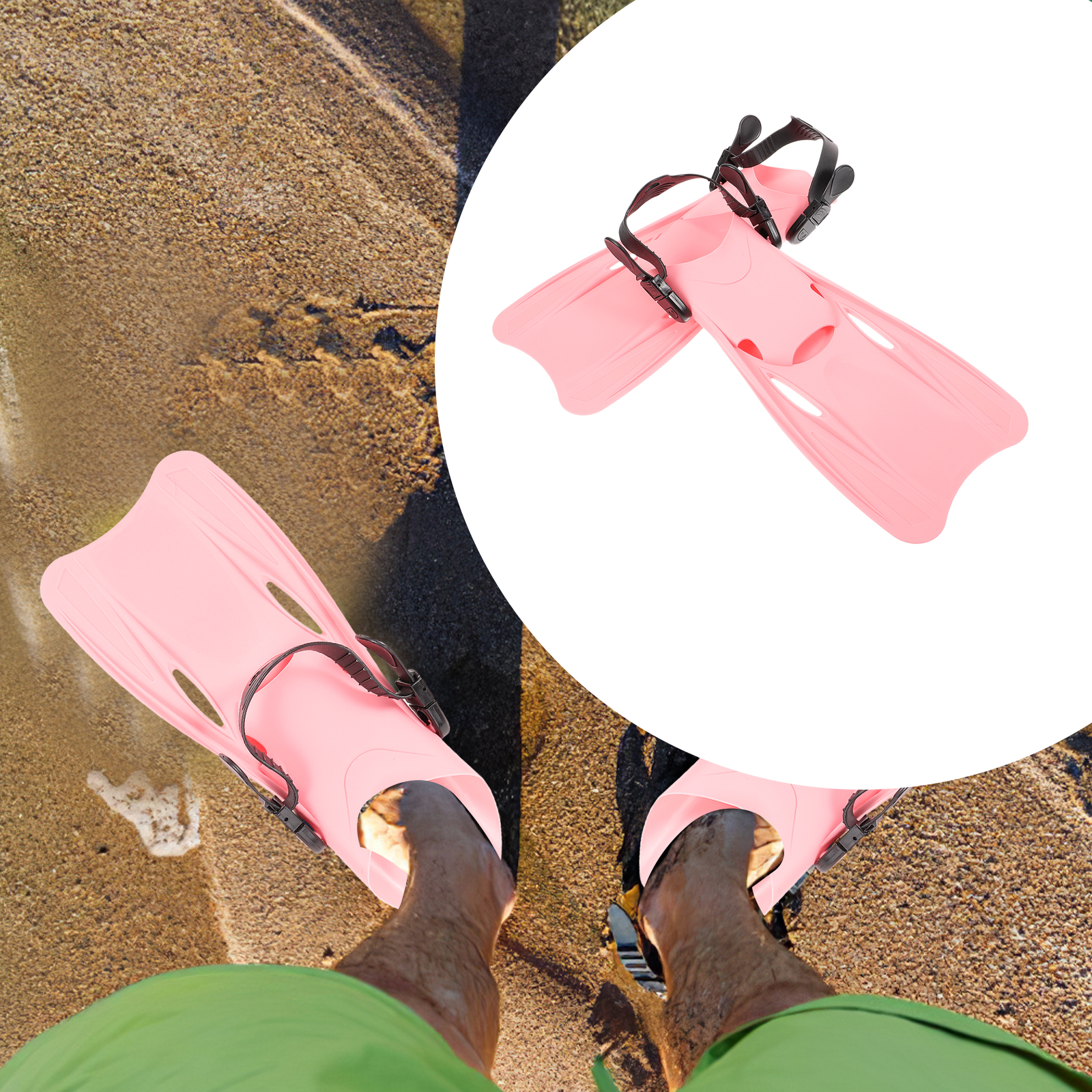 Eease Swim Snorkel Fins Short Diving Flippers Open Heel Adjustable 39-43 for Lap