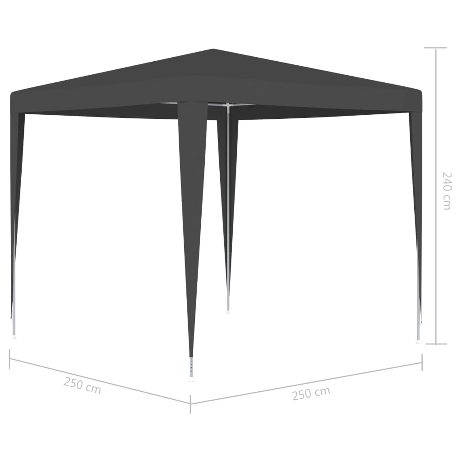 Carevas Professional Party Tent 8.2'x8.2' Anthracite 0.3 ozft²