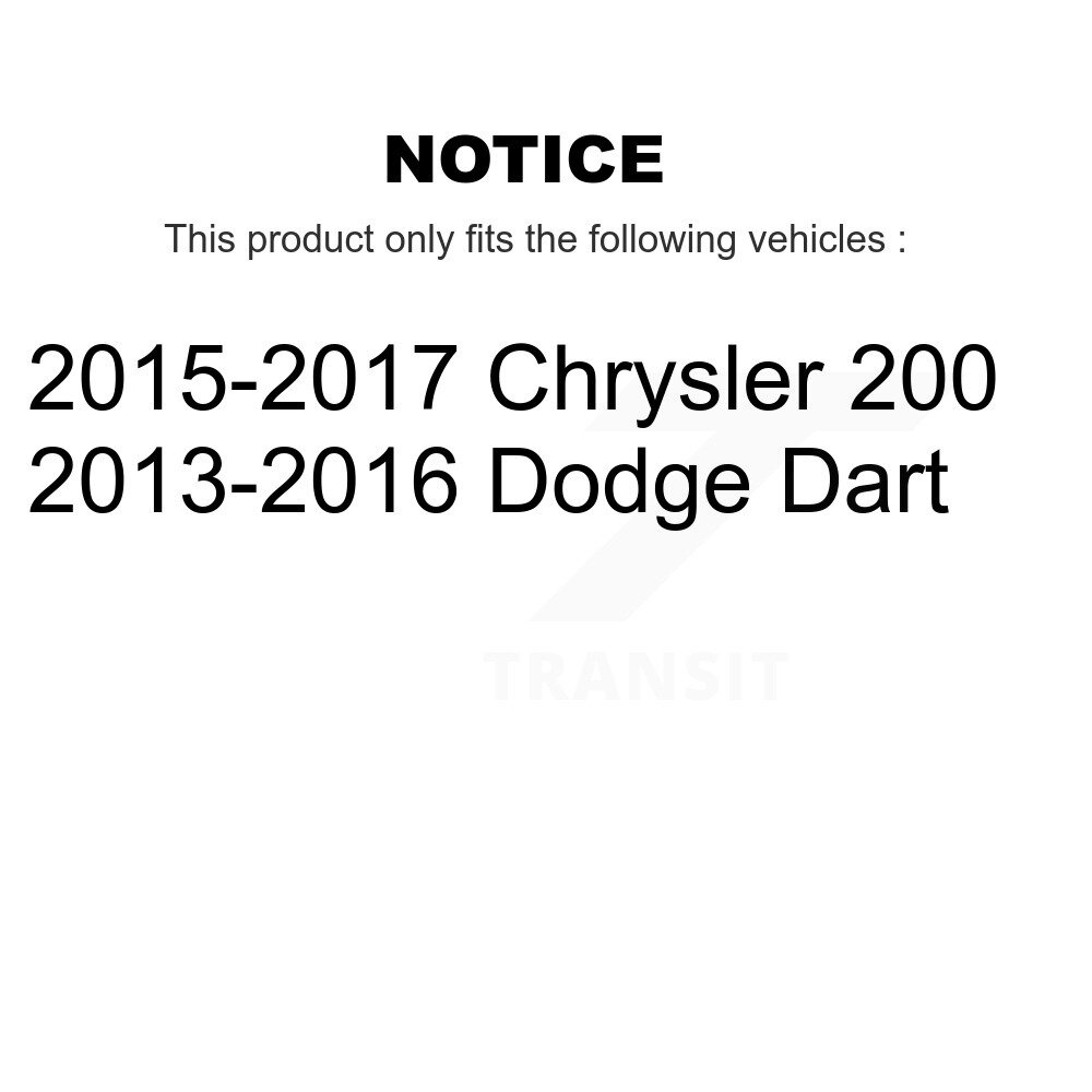 Transit Auto - Front Steering Tie Rod End & Boot Kit For Dodge Dart Chrysler 200 KTB-100726