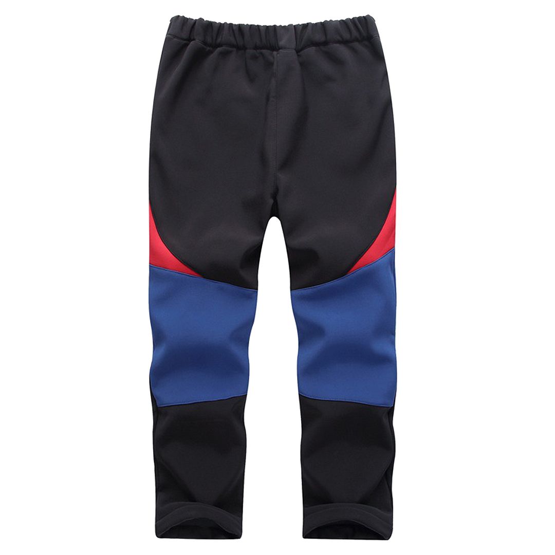 Hiheart Big Boy Softshell Hiking Straight Pants Waterproof Windproof Outdoor Trousers Black 7-8T