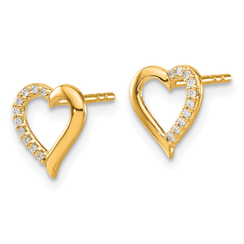 14k Diamond Heart Earrings QEM5521-005-YA