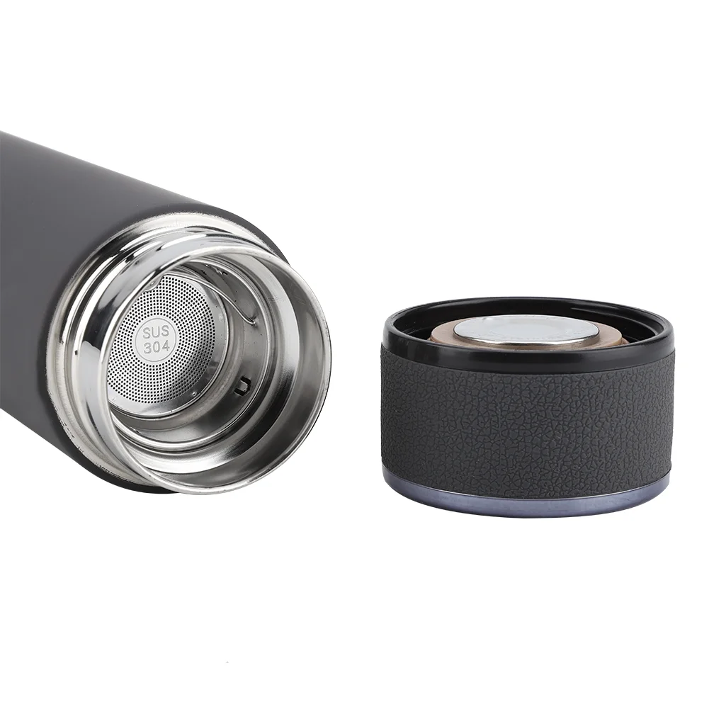 Qulable Stainless Steel Vacuum Water Bottle, Tea Coffee Leakpoof Thermos, Car Office Cups, Grey