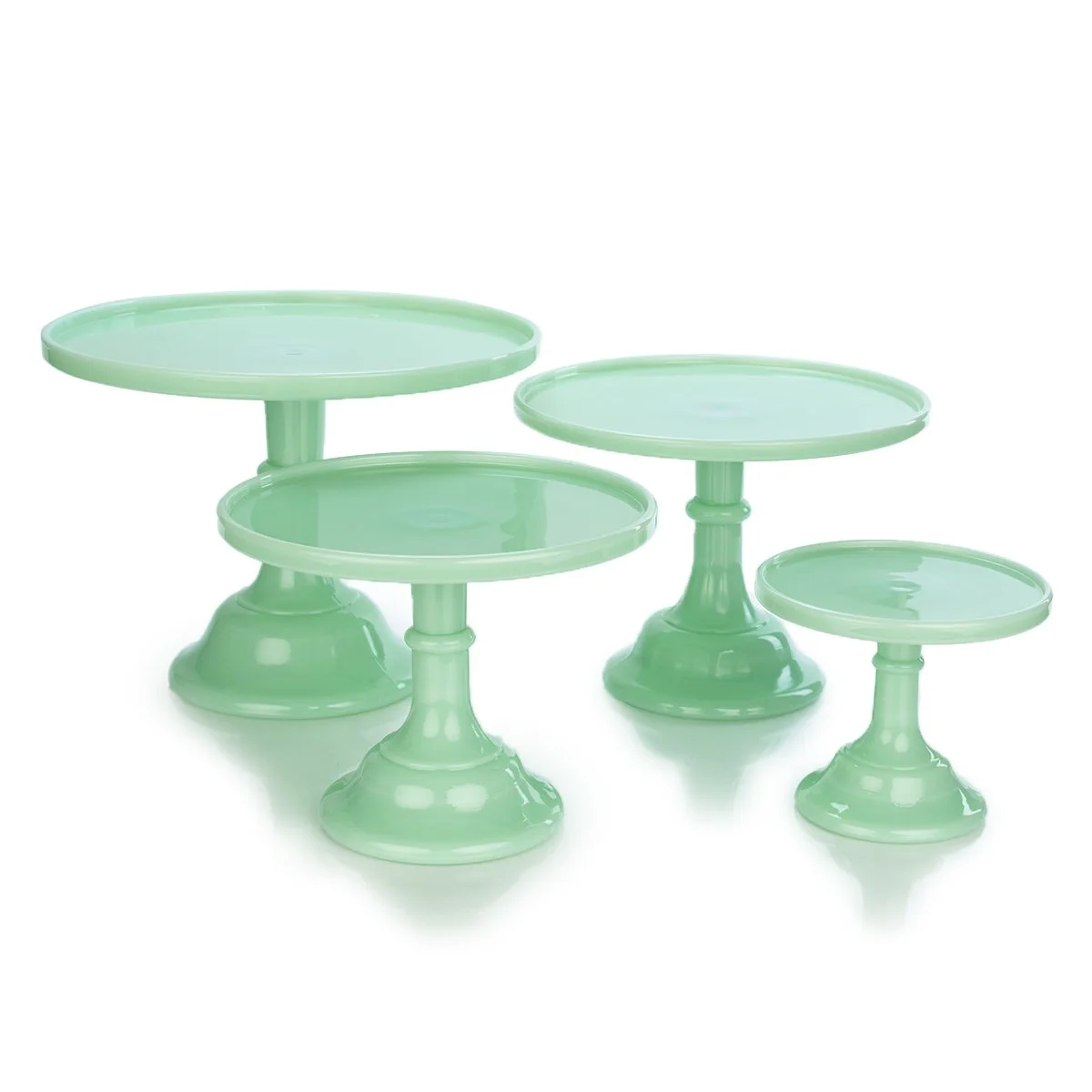 Mosser Glass 4-Tier Cake Plates Set | Jade
