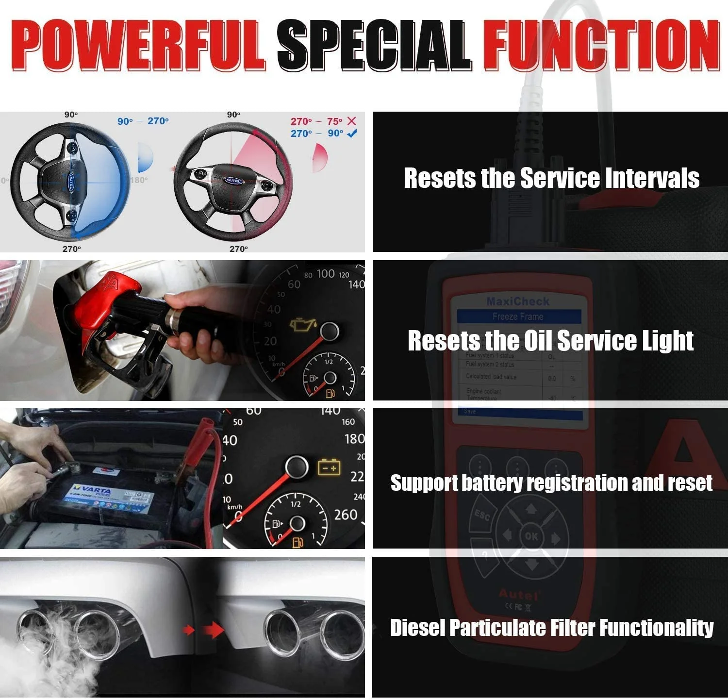 Autel Scanner Maxicheck Pro OBD2 Automotive Diagnostic Scan Tool with Airbag, EPB, SAS, BMS, Oil Reset ,ABS Brake Bleeding Services