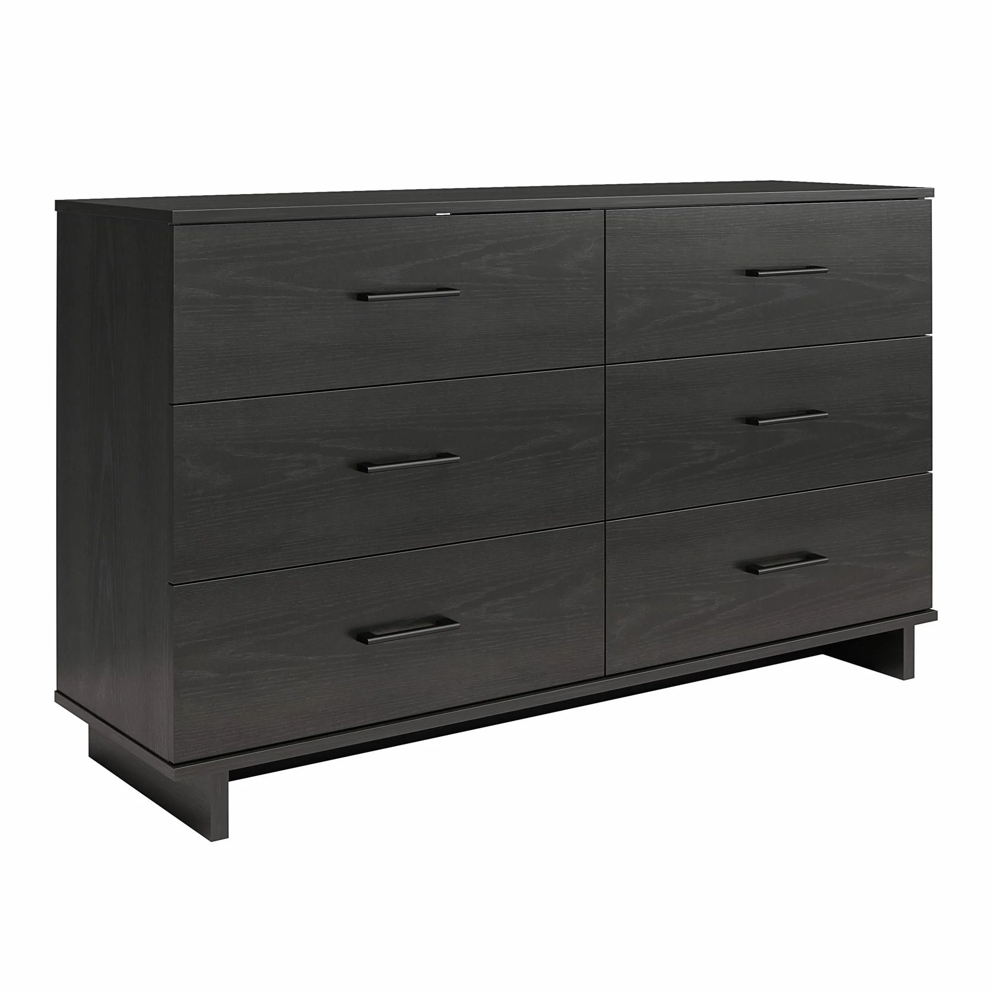 Ameriwood Home Southlander 6 Drawer Wide Dresser, Black Oak