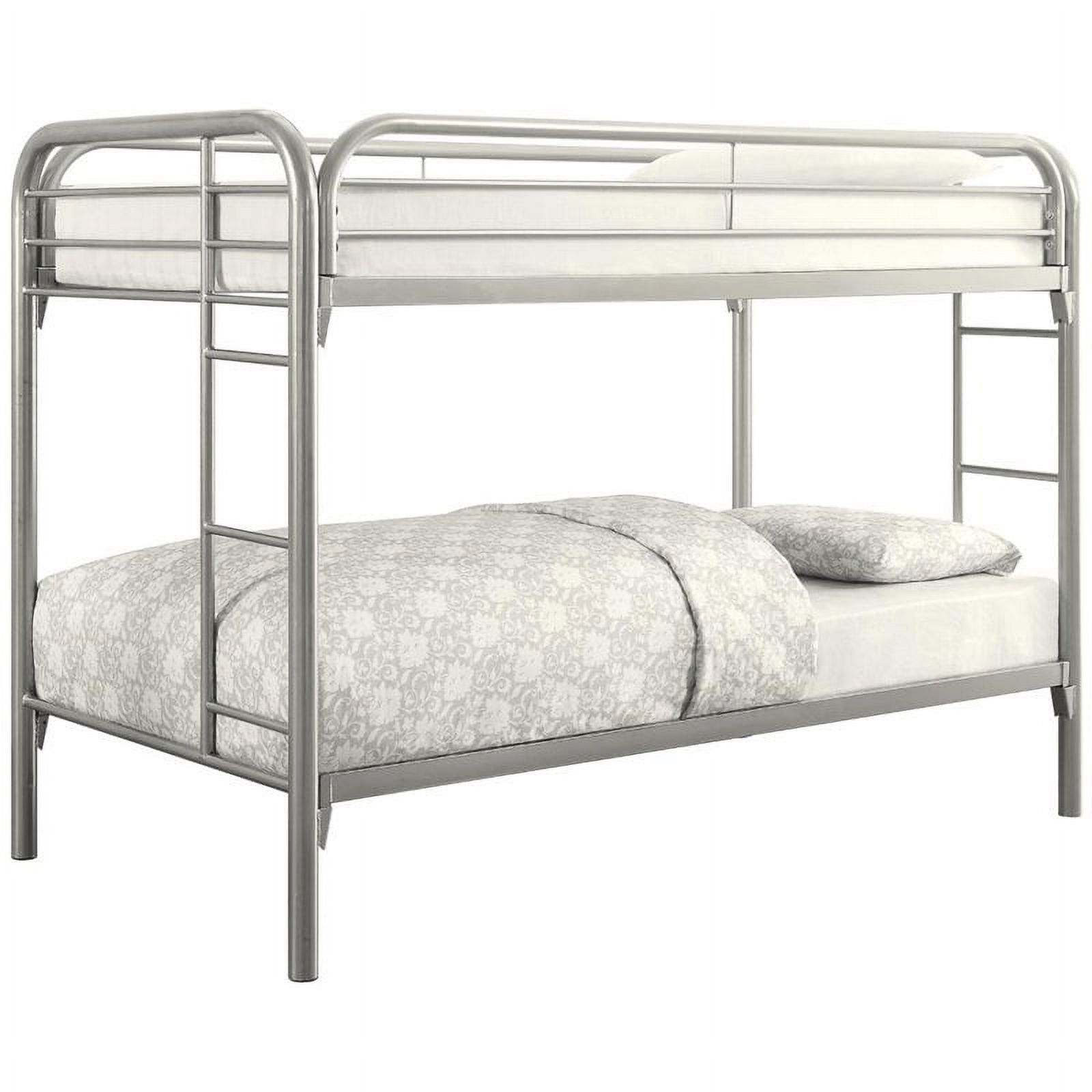Rosebery Kids Twin Over Twin Bunk Bed in Silver