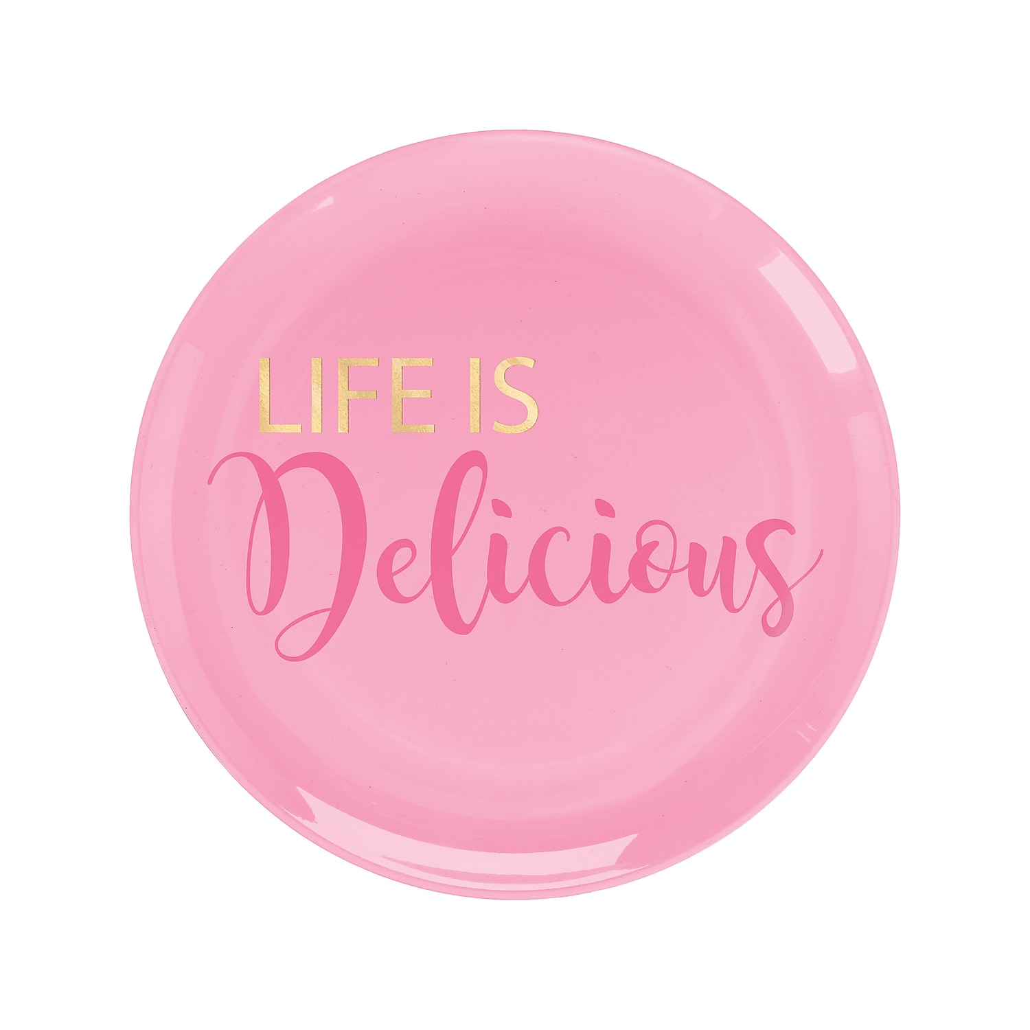 Amscan Life Is Delicious Plastic Plates, 7-1/2