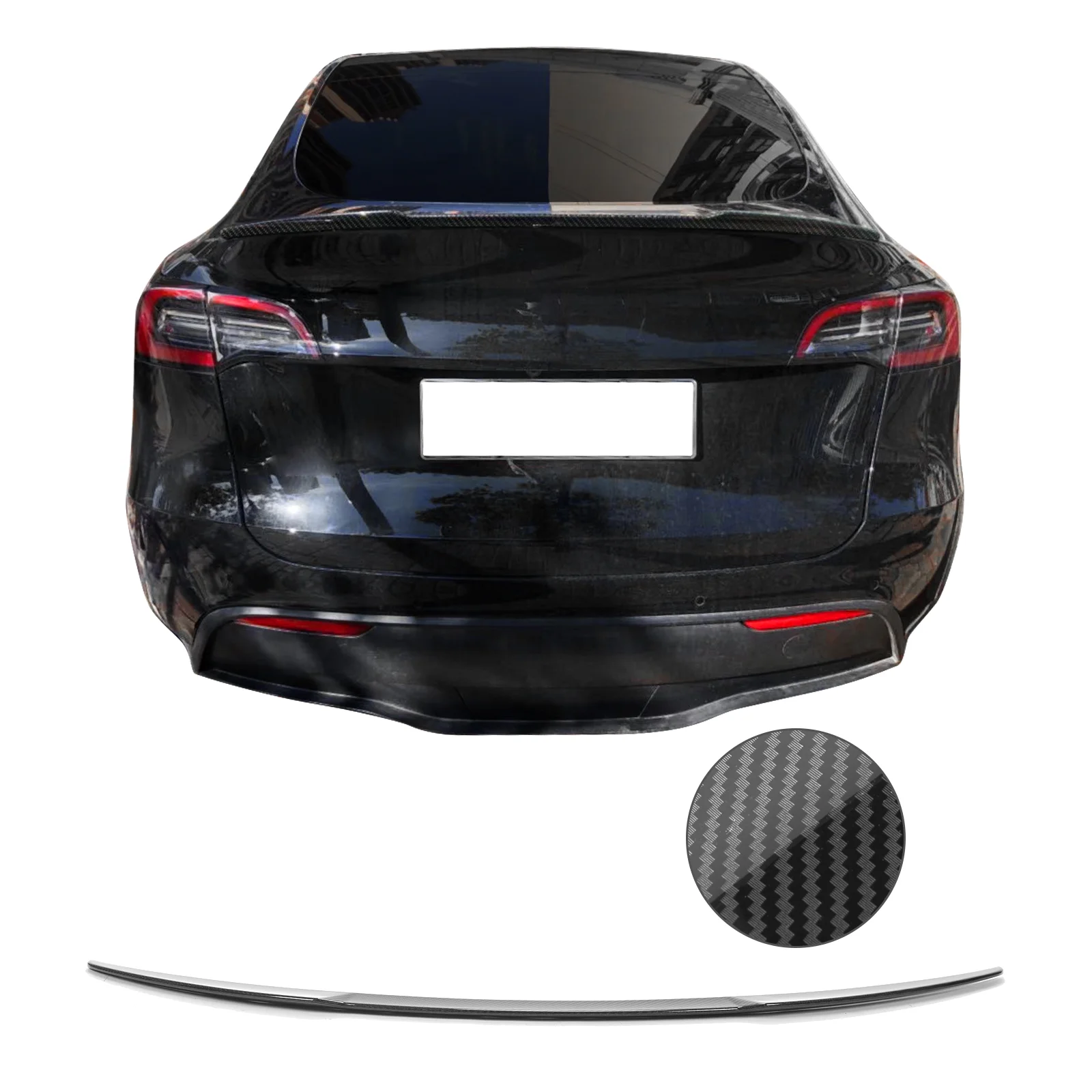 Ikon Motorsports Rear Trunk Spoiler Compatible with 20-23 Tesla Model Y IKON Style Dry Carbon Fiber Tail Wing