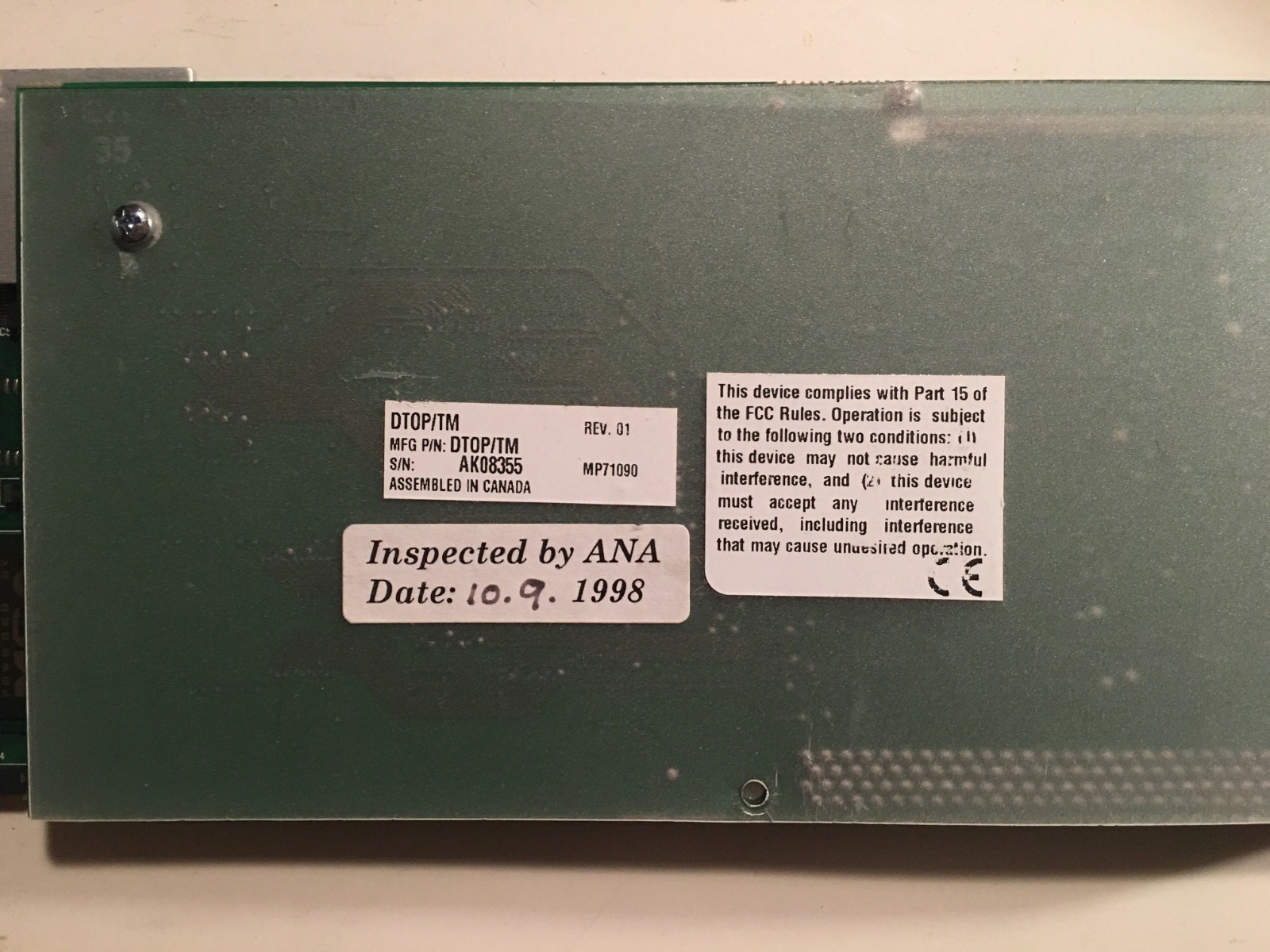 MATROX DIGIDESKTOP 681-01 REV.B PCI VIDEO CARD, DTOP/22/16 REV.01