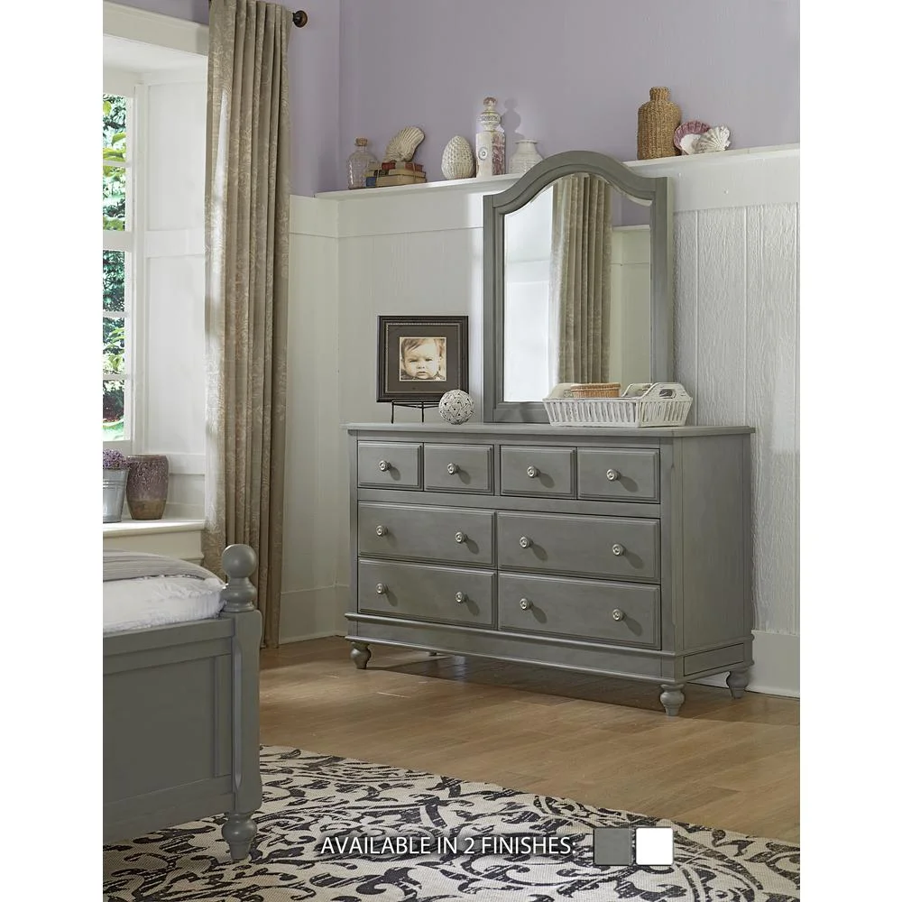 NE Kids Lake House 8 Drawer Dresser with Mirror in Stone