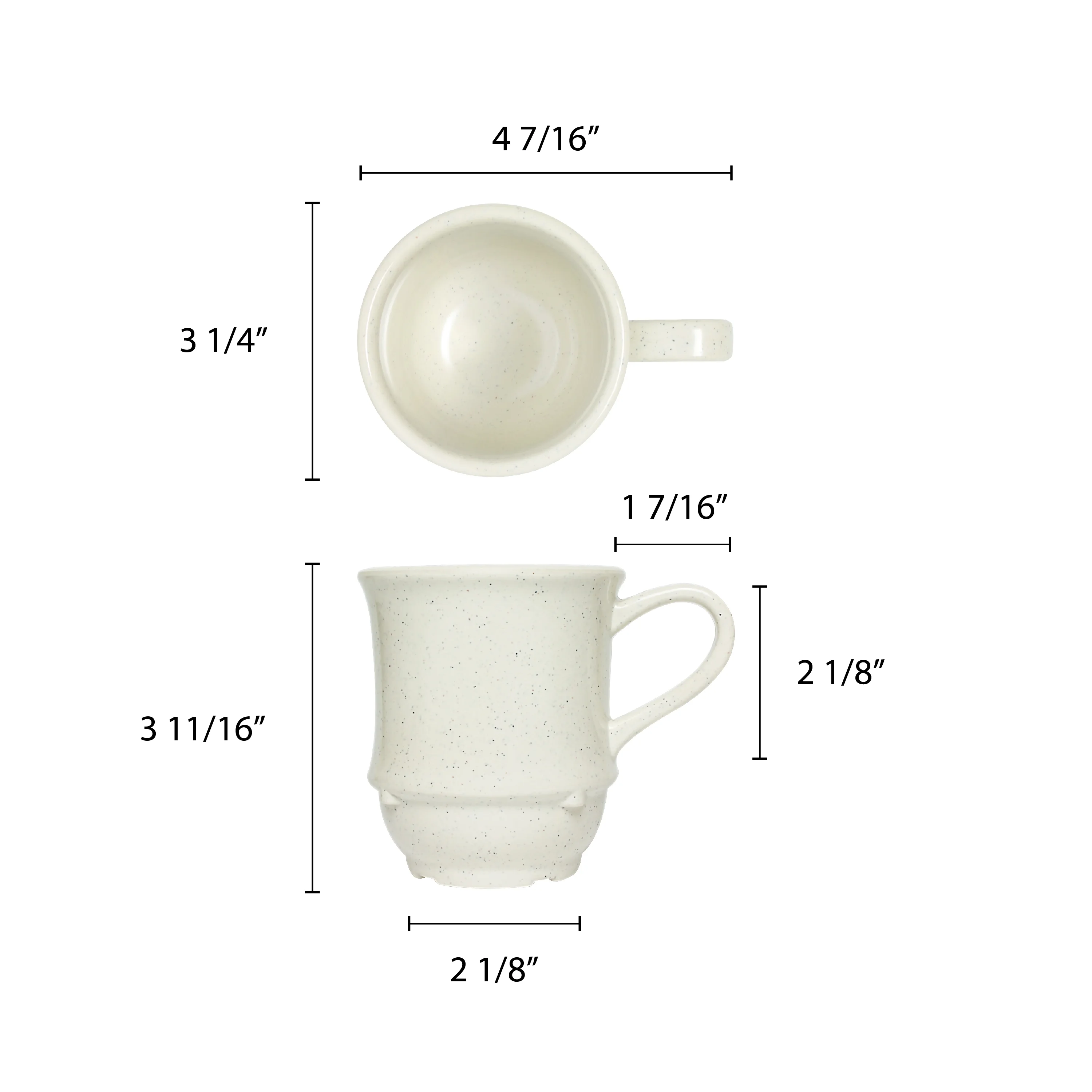 Excellante San marino melamine dinnerware collection 3.25 inch - round based 8 oz cup, comes in dozen