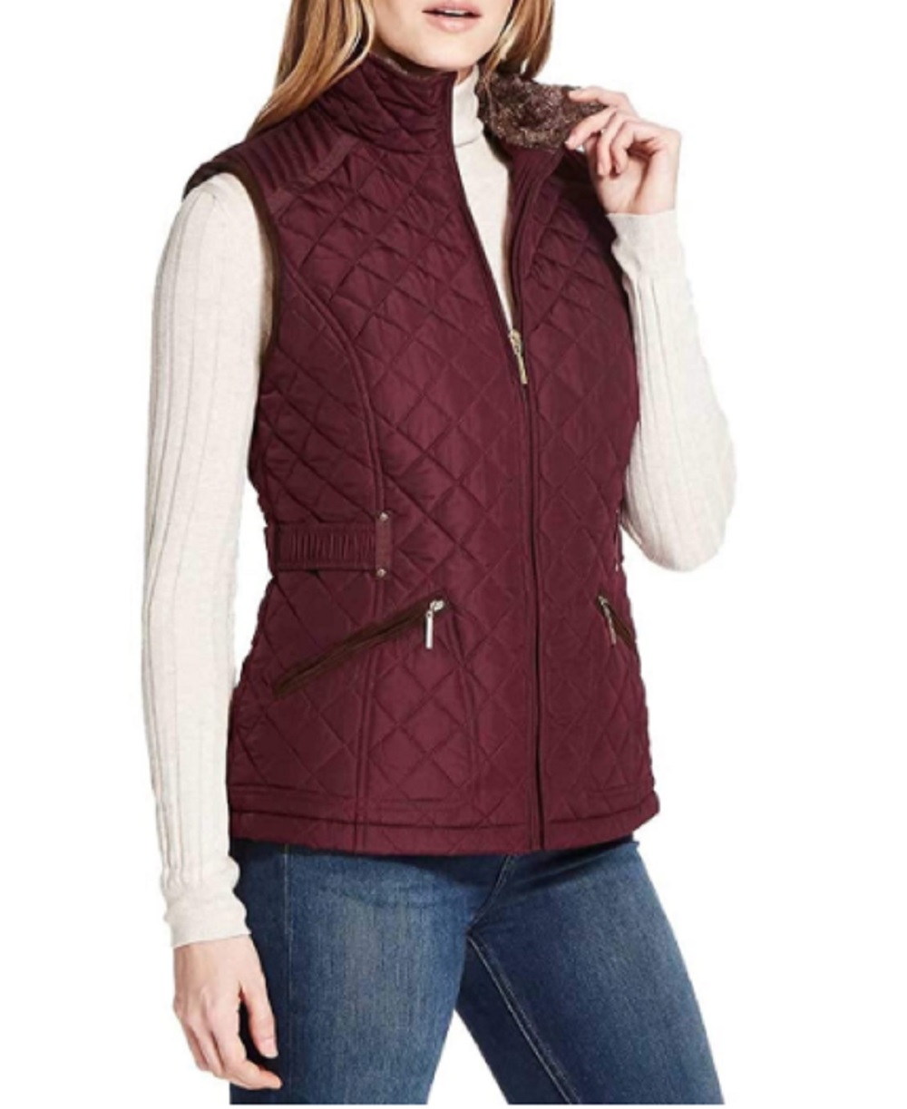 Weatherproof Ladies' Ultra Soft Cozy Lining Quilted Vest Red (Small)