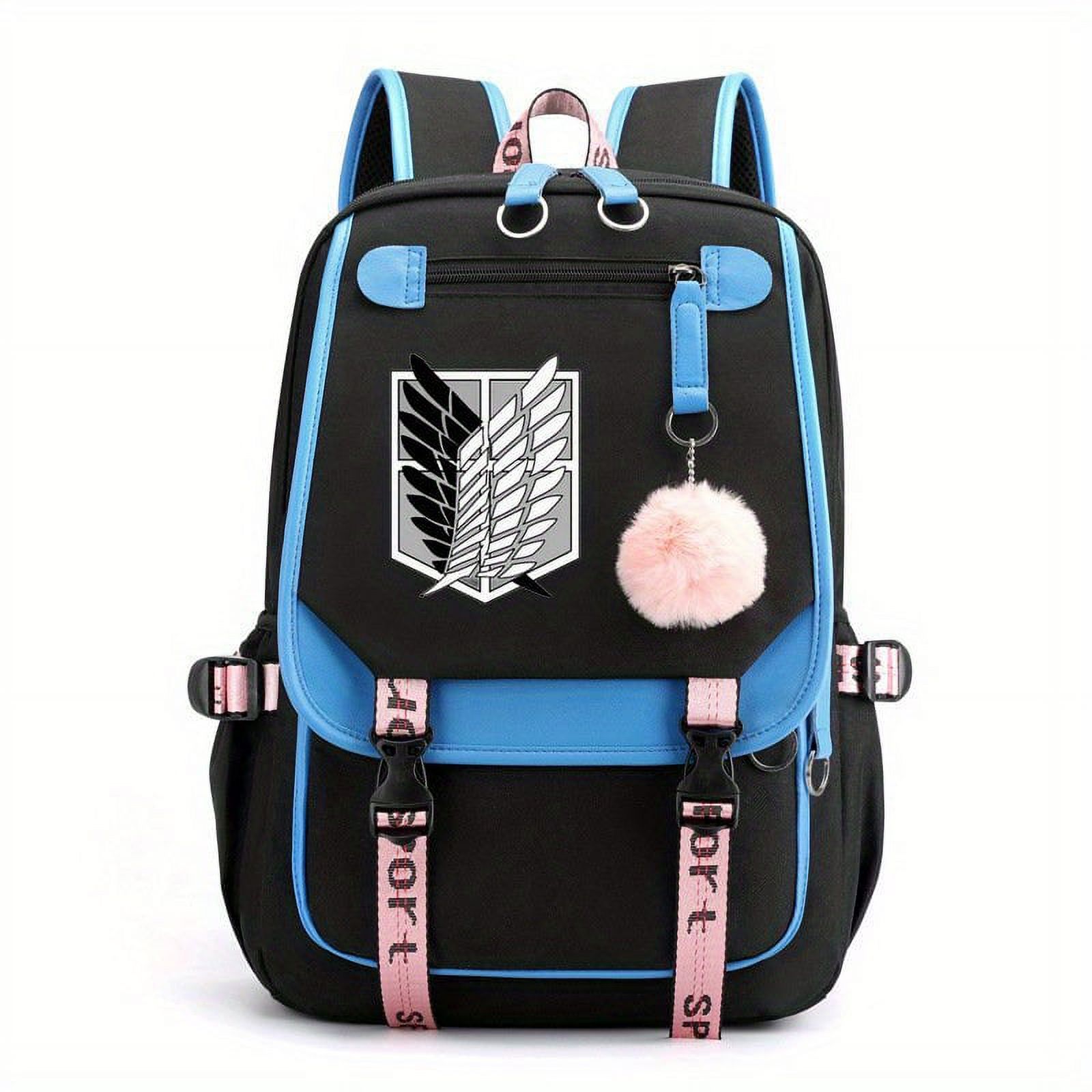 1pc Backpack With USB Charging Port, Canvas Backpack, Laptop Bag, Fashion Contrast Color Backpack, Teens Large Capacity SchoolBag Student Travel Big