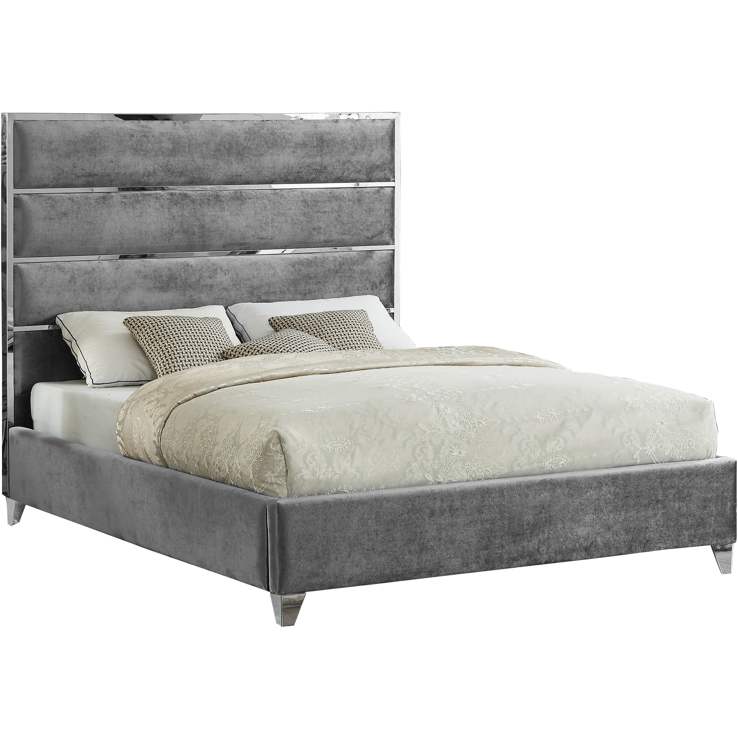 Maykoosh Island Interiors Grey Velvet King Bed