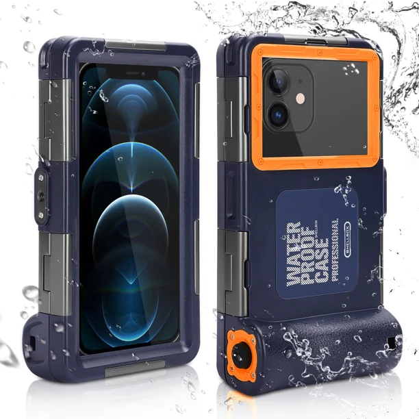 UrbanX Professional [15m/50ft] Swimming Diving Surfing Snorkeling Photo Video Waterproof Protective Case Underwater Housing for Samsung Galaxy J7 Pro And all Phones Up to 6.9 Inch LCD with Lanyard