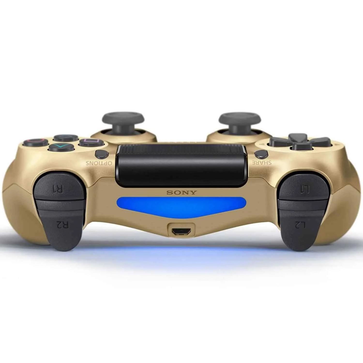 Sony Dual Shock Gold Gaming Controller PS4 Console With Black Gaming Buds + Cleaning Kit BOLT AXTION Bundle Like New