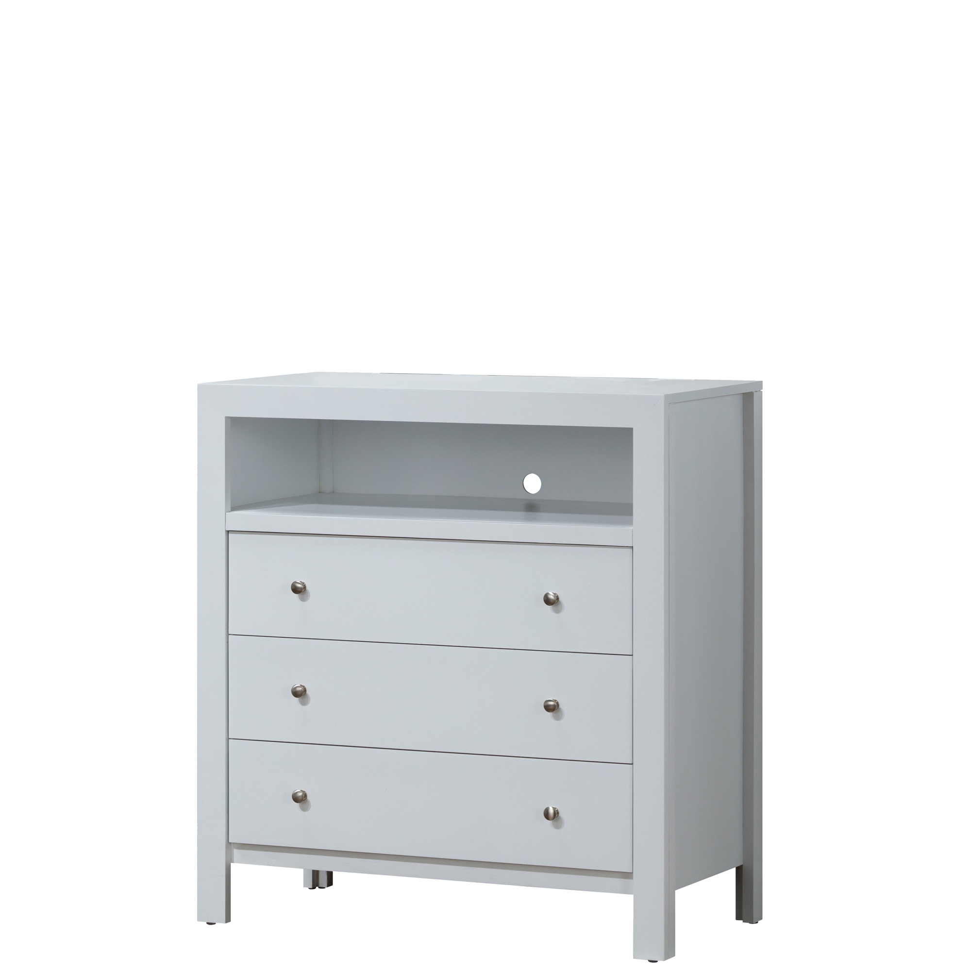 Passion Furniture Burlington White 3 Drawer Chest PF-G2490-TV