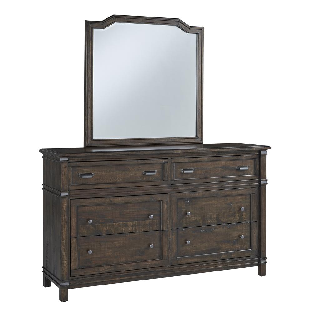 American Woodcrafters Farmwood Dresser And Mirror