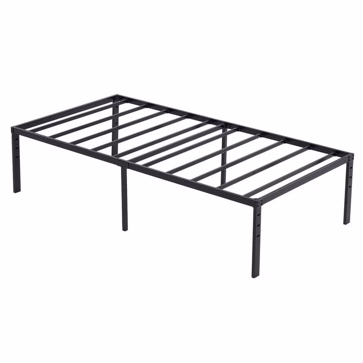 Fithood 190.5*96.5*45.7cm Bed Height 18'' Simple Basic Iron Bed Frame Iron Bed Black