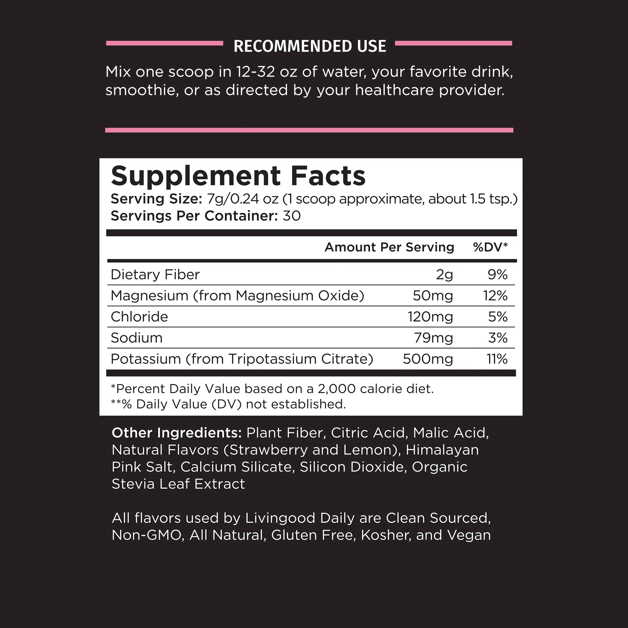 Livingood Daily Electrolyte Powder, Strawberry Lemonade - Sugar-Free Hydration Drink Mix