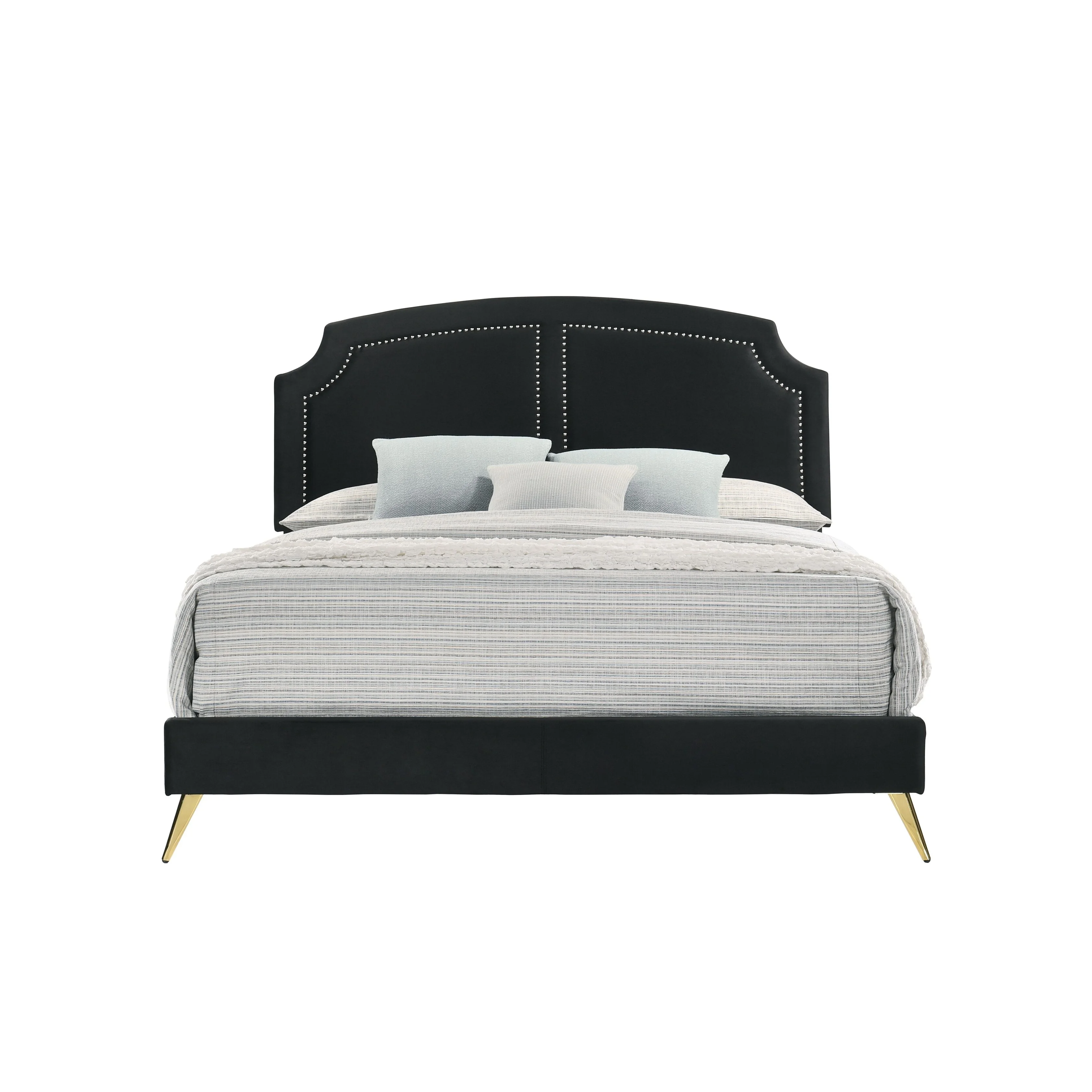 ACME Zeena Eastern King Bed in Black Velvet