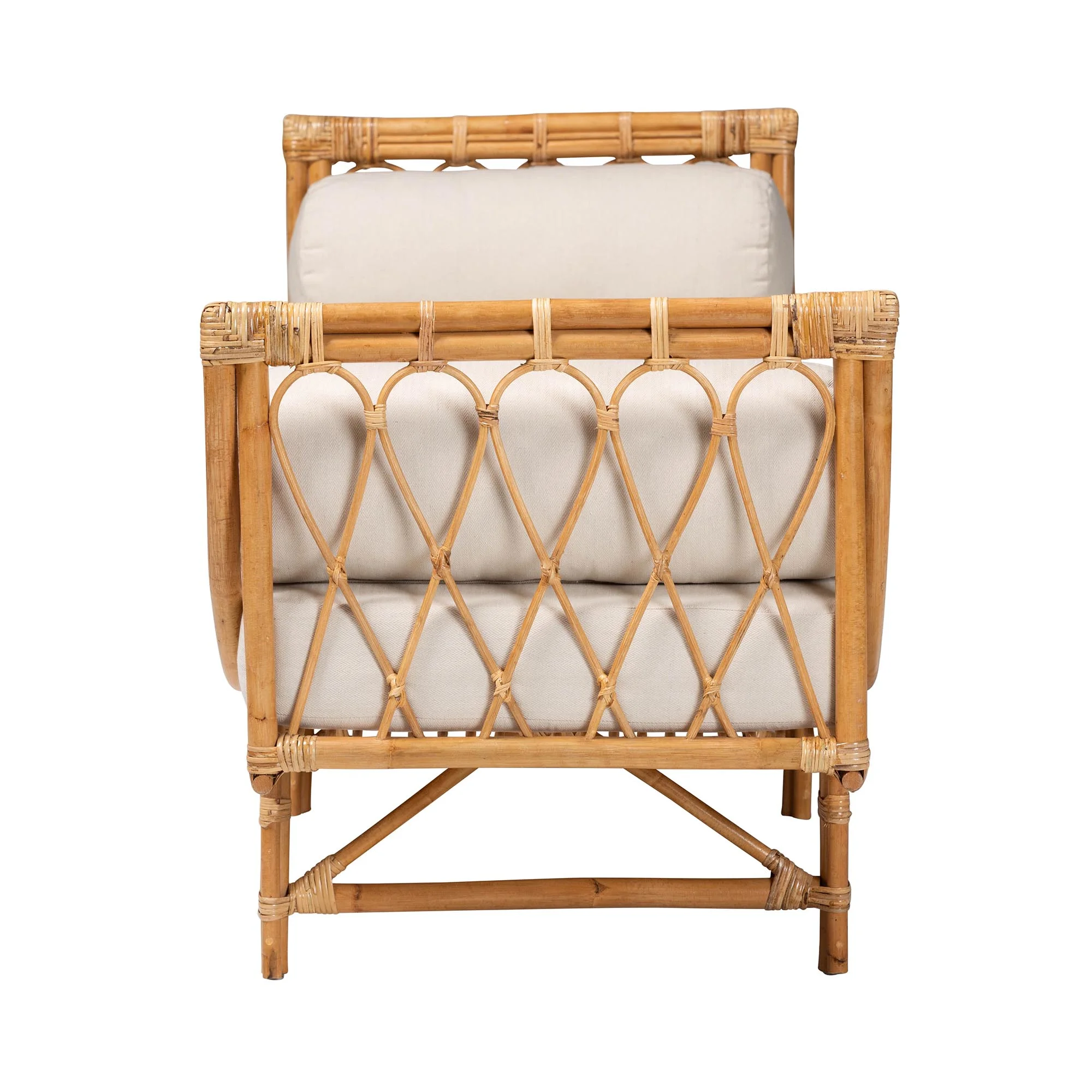 bali & pari Macias Modern Bohemian Natural Brown Rattan Daybed