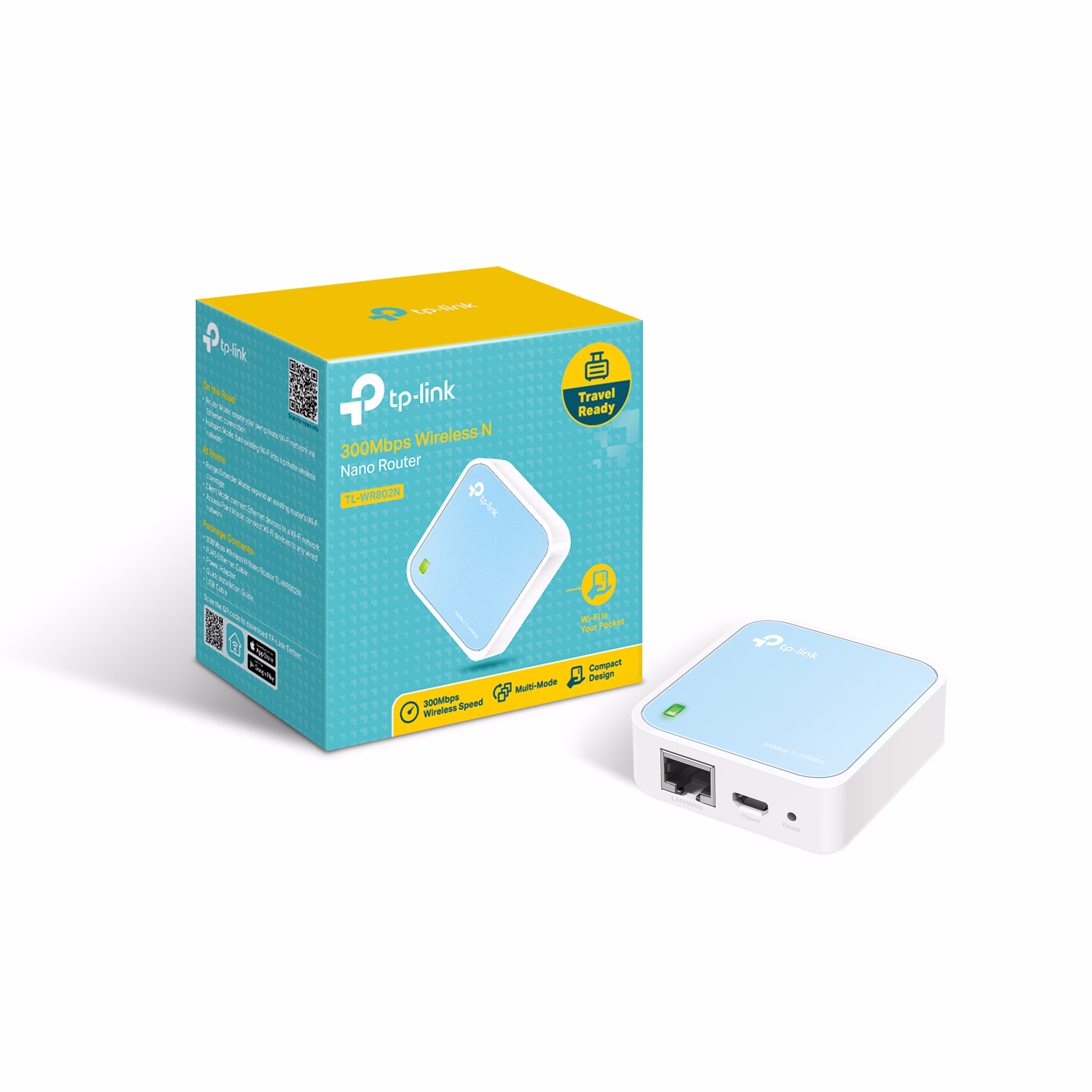 TP-Link TL-WR802N | 300Mbps Wireless N Nano Router | Portable and Compact | Suitable for Home and Travel