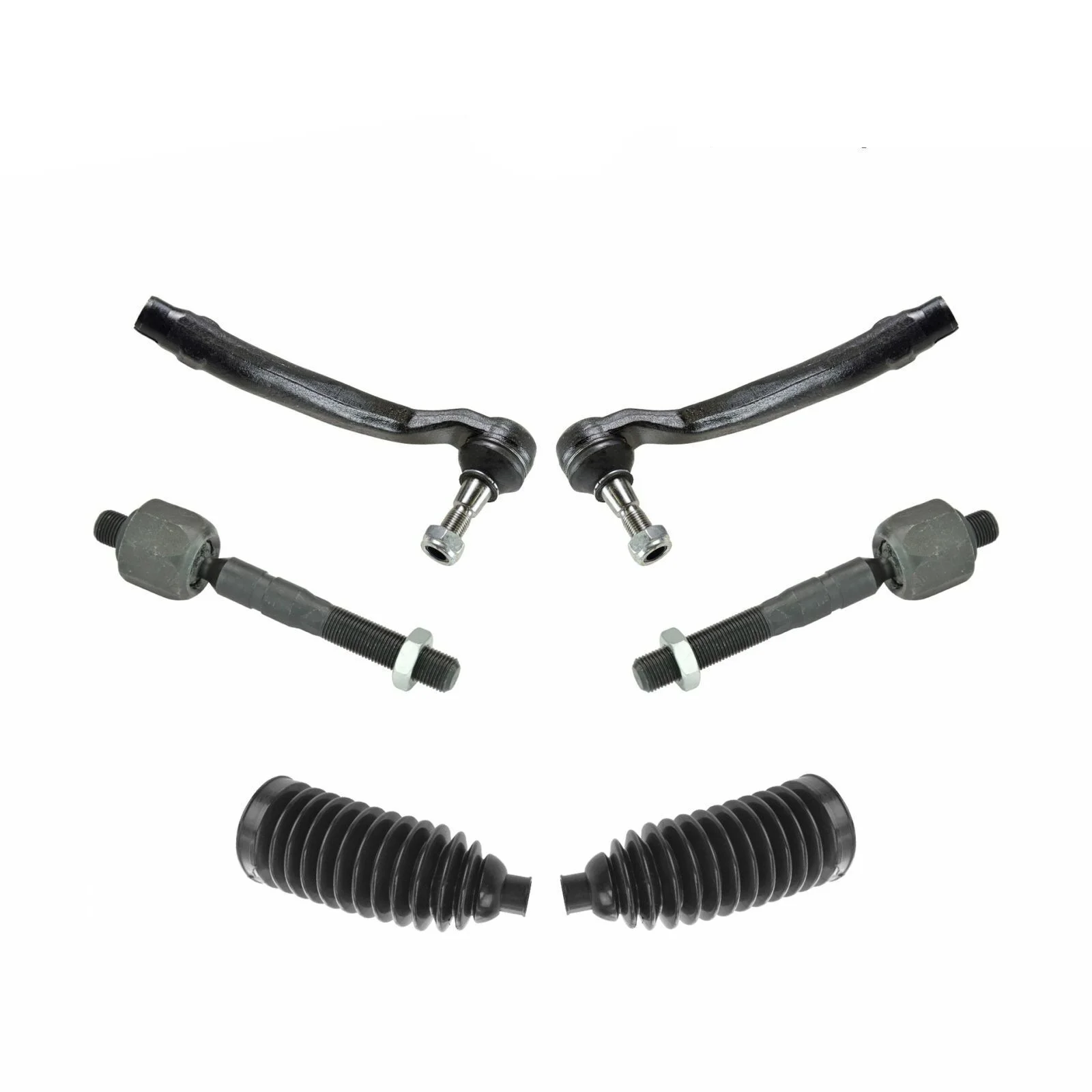 Inner Outer Tie Rod End w/ Rack & Pinion Boot Bellow Set For Benz ML-Class ML