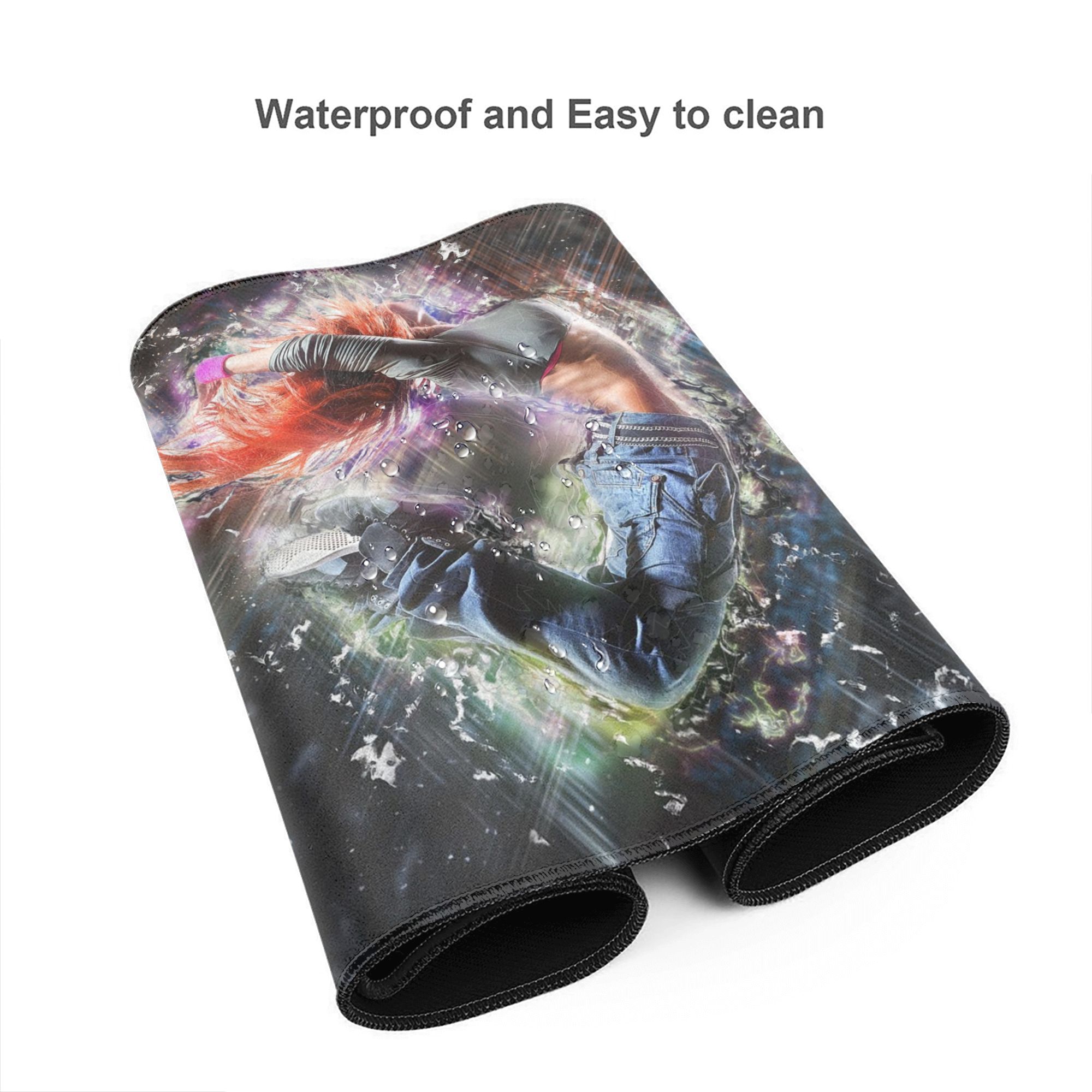 Large Mouse Pad, Dancing Girl Jump Female Non-Slip Waterproof Rubber Keyboard Office Desk Pads Mousepad, 29.5 x 15.8 inches 3mm Thick