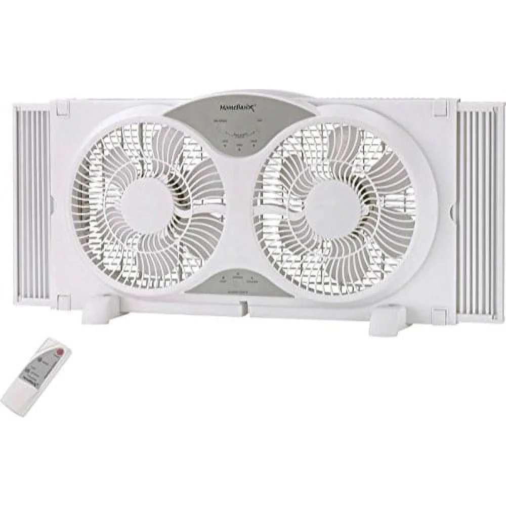 PowerZone BP2-9A Reversible Window Fan, 120 V, 9 in Dia Blade, 12-Blade, 3-Speed, Touch Panel and Remote Control