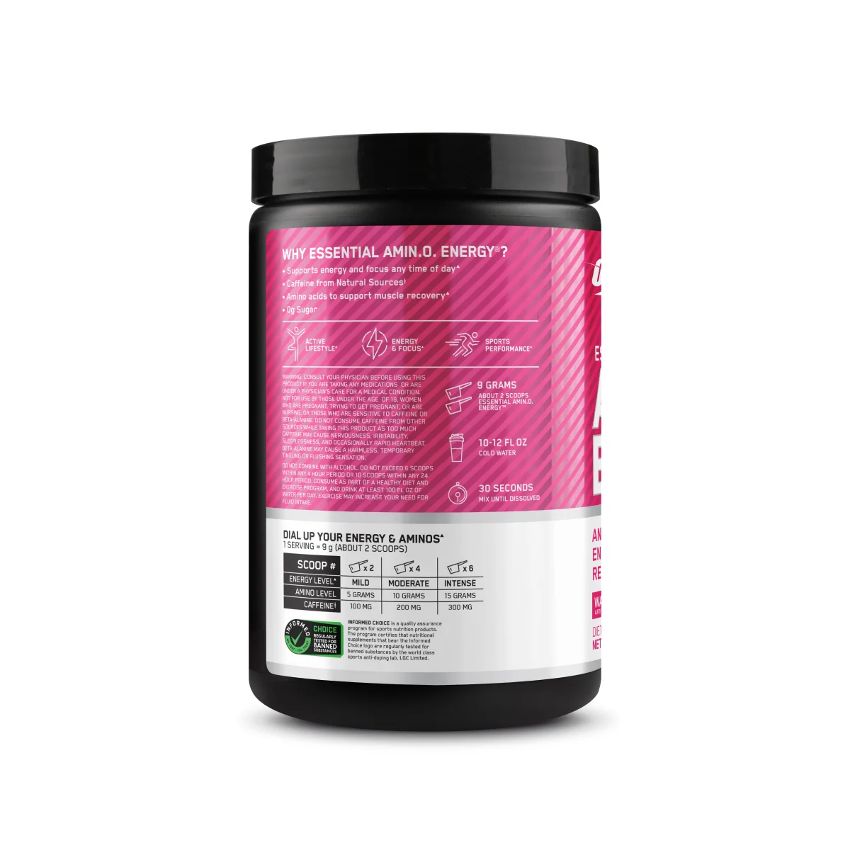 Optimum Nutrition, Essential Amino Energy, Drink Mix Powder, Watermelon, 9.5 oz, 30 Servings