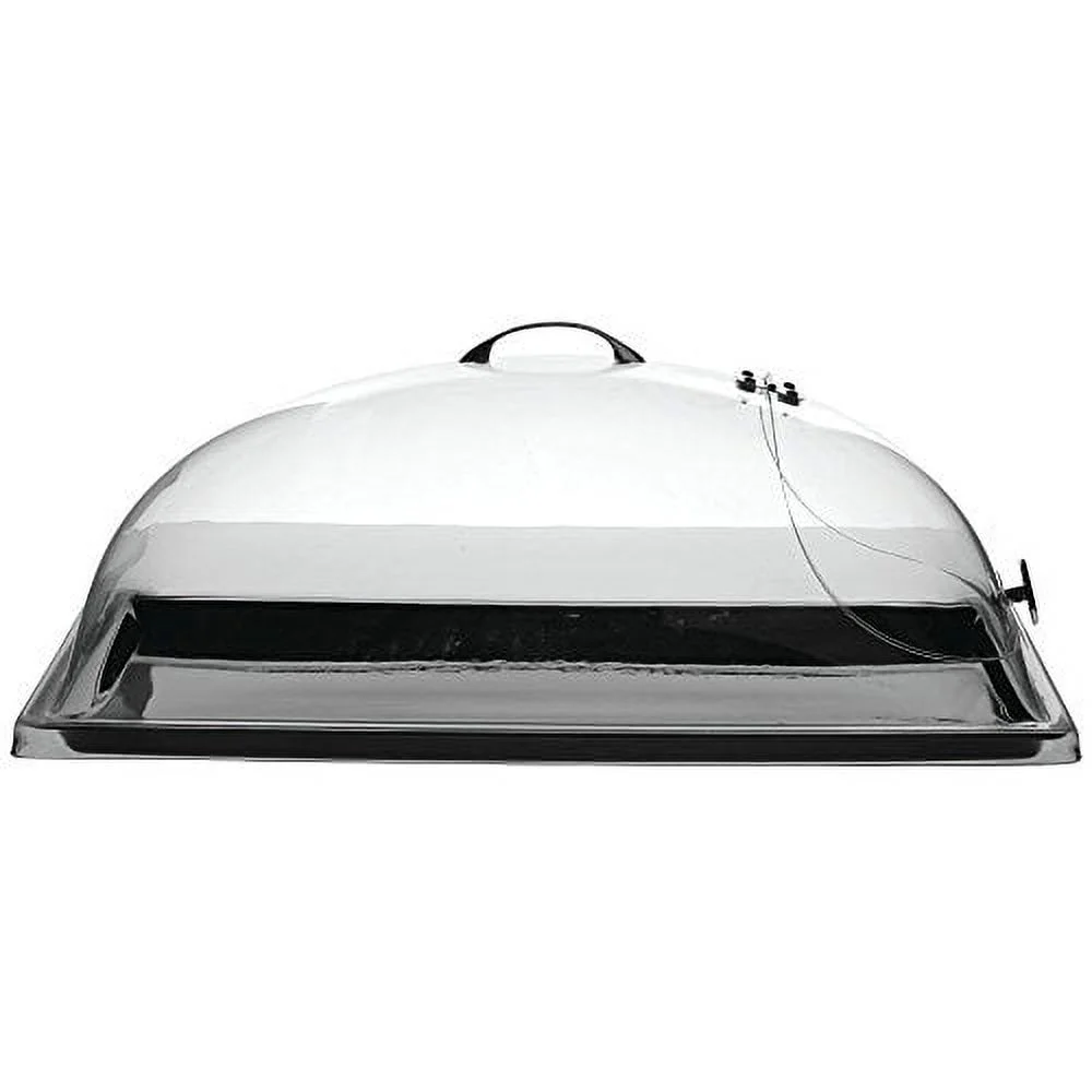 HUBERT® Dome Tray Cover with Hinged Cut-Out On End Rectangular Clear Break Resistant Polycarbonate - 20
