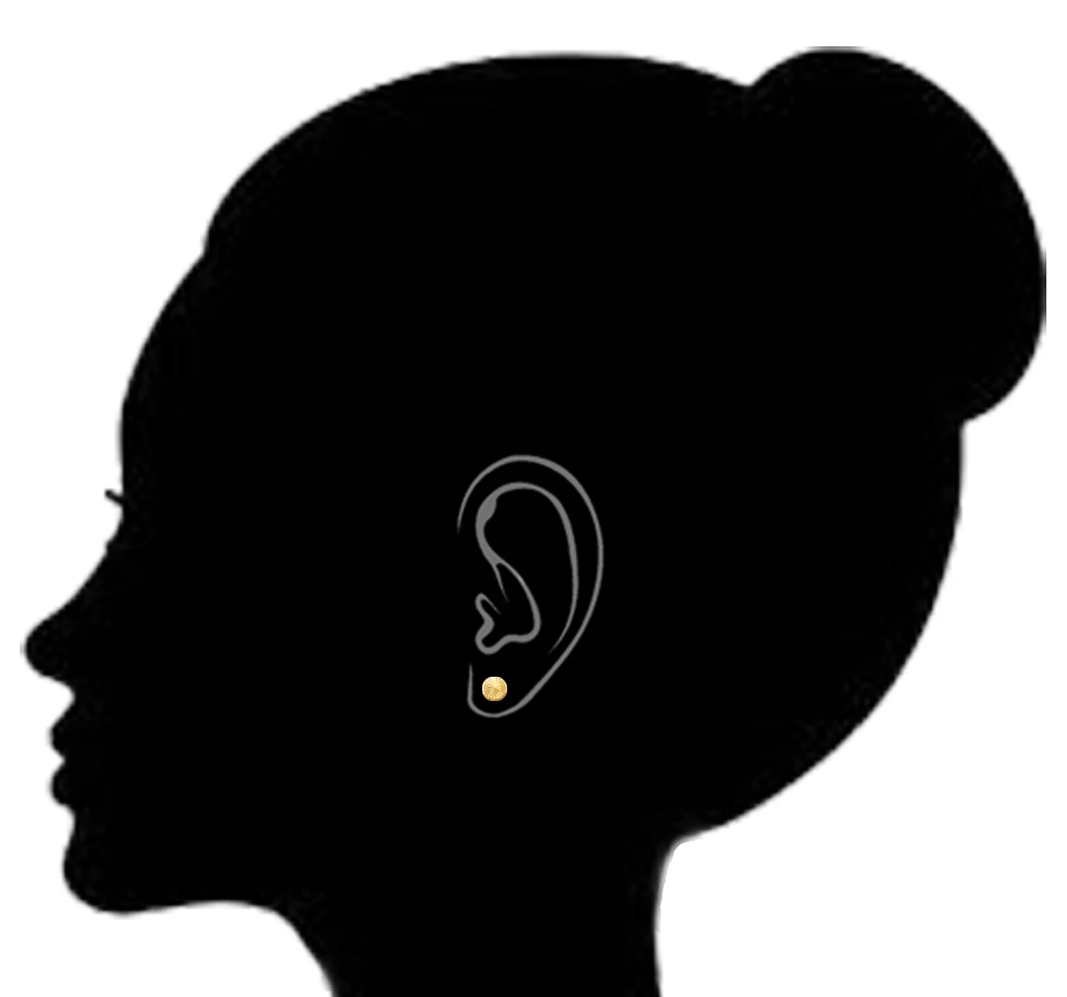 14k Gold Shiny Faceted Half Ball 5mm Stud Earrings 5 Mm Bola