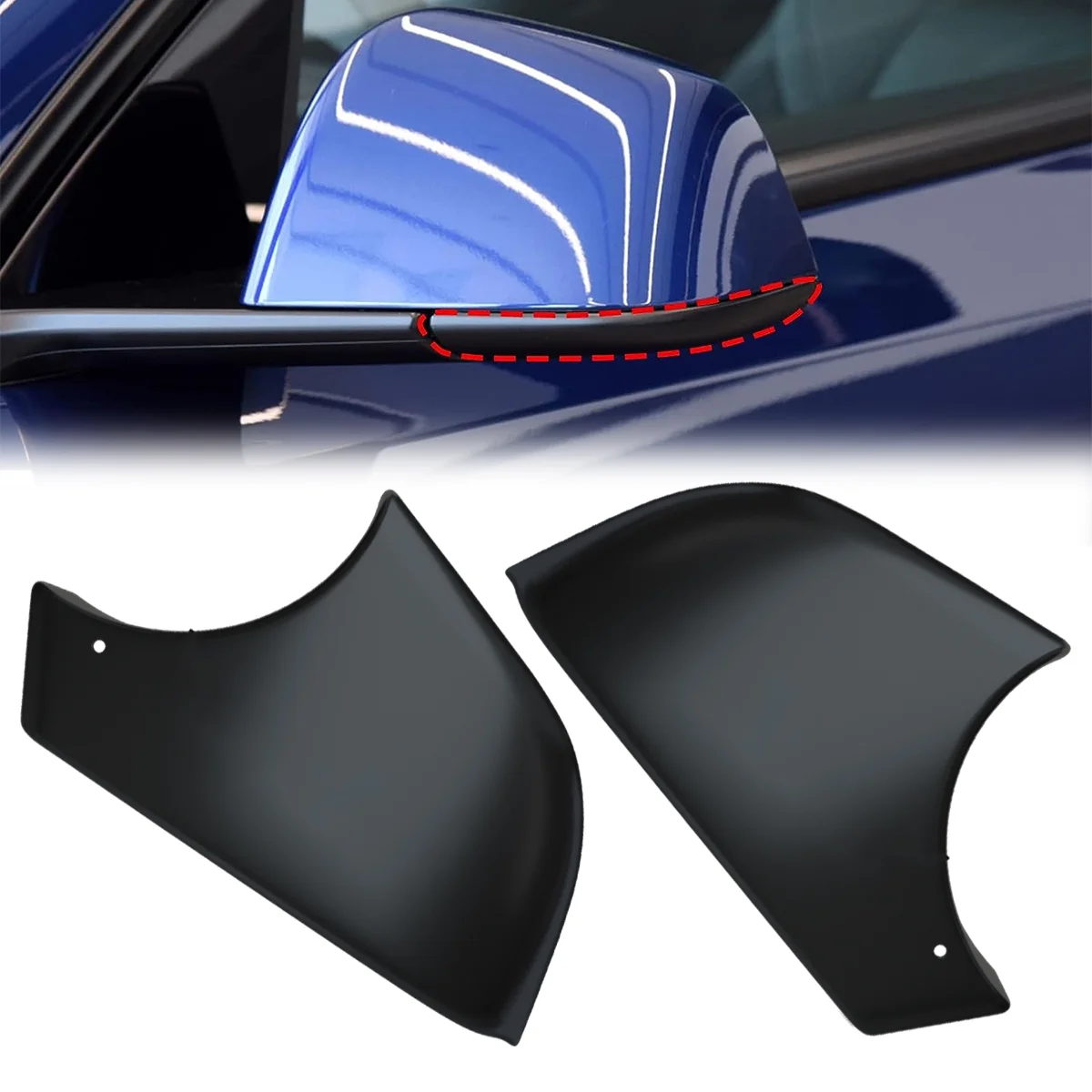 For Tesla Model Y Left Right Side Passenger Door Wing Mirror Cover Lower Holder/Black