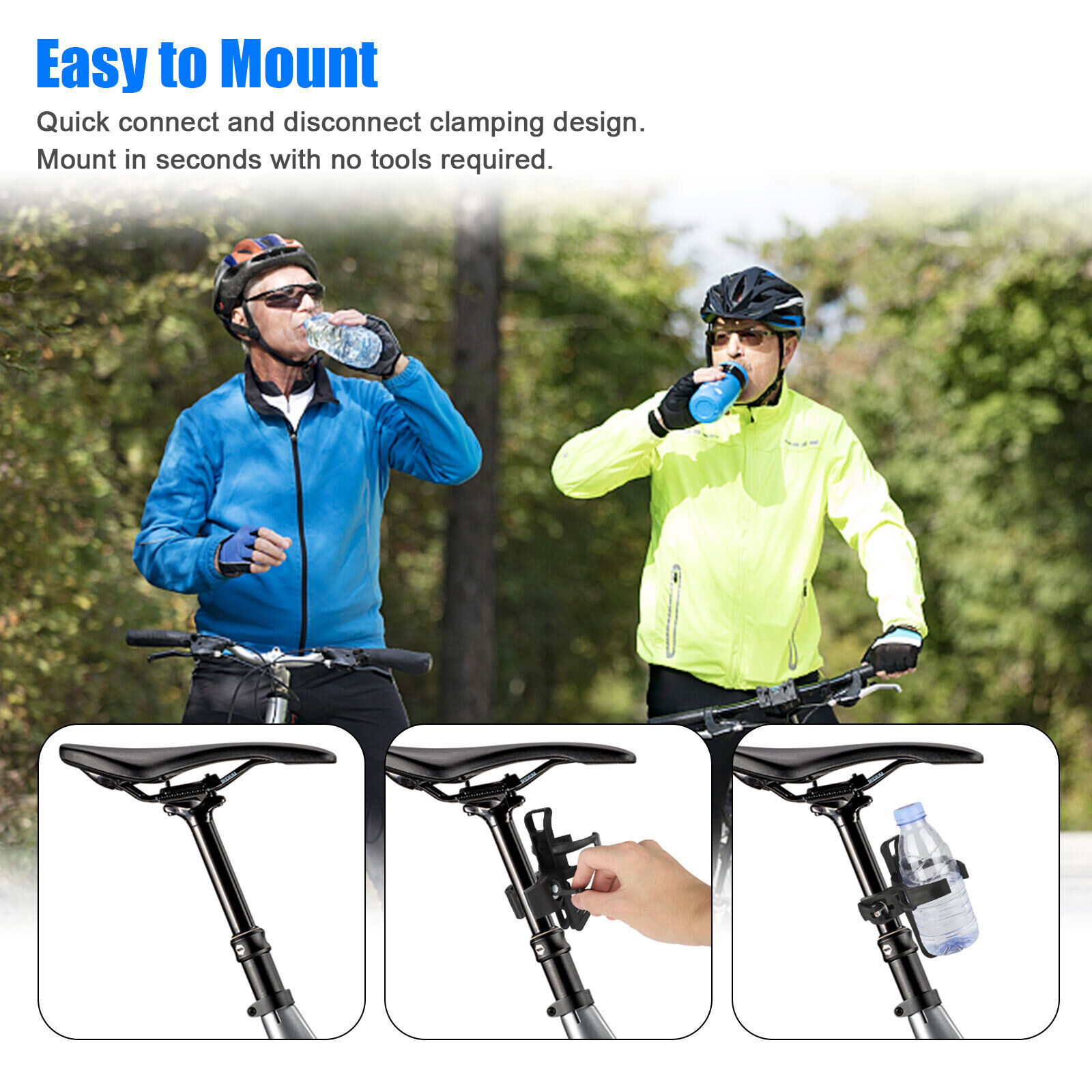 Bike Cup Holder Cycling Beverage Water Bottle Cage Mount Drink Bicycle Handlebar