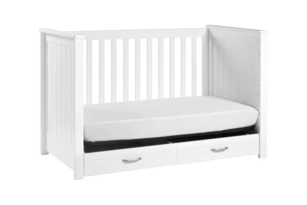 DaVinci Asher 3-in-1 Convertible Crib with Toddler Bed Conversion Kit in White Finish