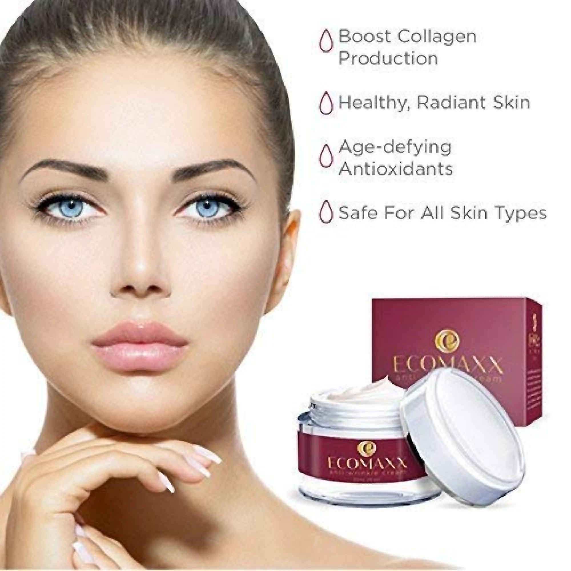 Ecomaxx Advanced Wrinkle Cream - Boost Collagen and Elastin - Anti-Aging Moisturizer - 1 Fl Oz