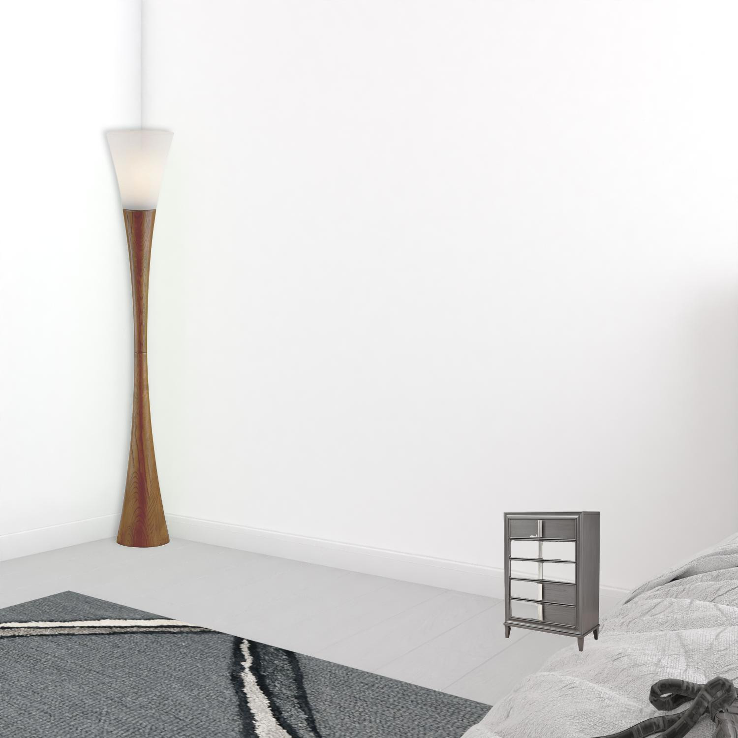 HomeRoots 524103 20 x 38 x 54 in. Gray Solid Wood Five Drawers Standard Chest