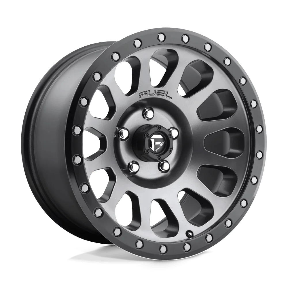 Fuel D601 Vector 18X9 8X165.1 1Et 110.1Cb Matte Gun Metal Black Bead Ring Wheel