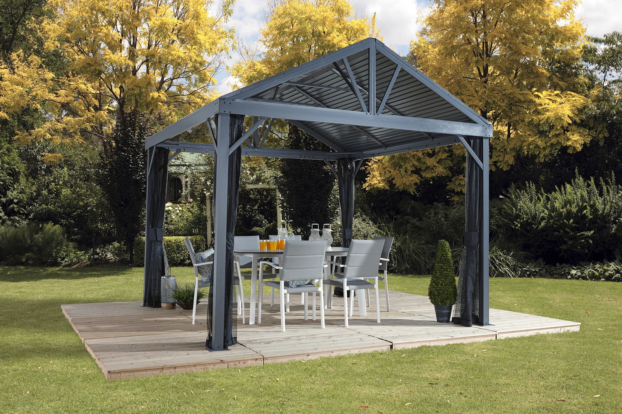 Sojag 500-9162820 8 x 8 ft. Sanibel I No.93LLL Gazebo Steel Roof