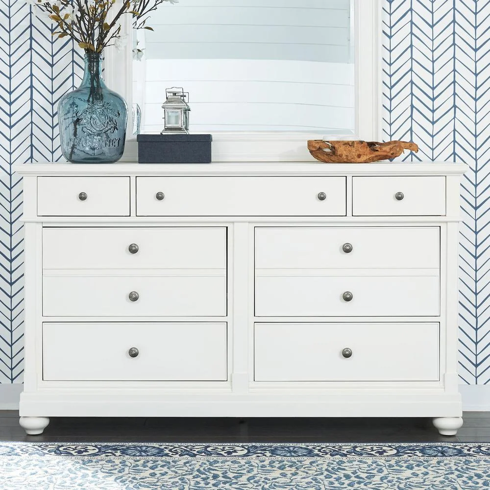 Liberty Furniture Harbor View White 7 Drawer Dresser